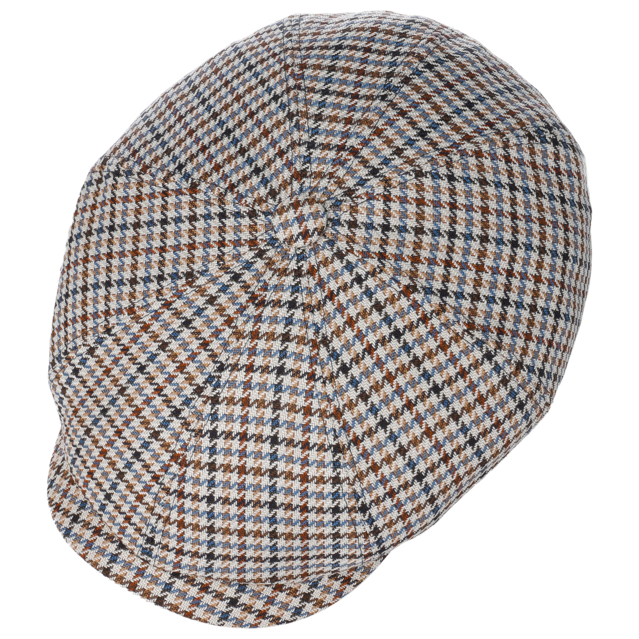 Hatteras Houndstooth Wool Flat Cap by 