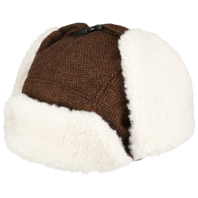 帽子 VIVIANO / H05 Heart Pattern Fur Aviator Helvika Aviator Hat by Loevenich --> Shop Hats, Beanies & Caps