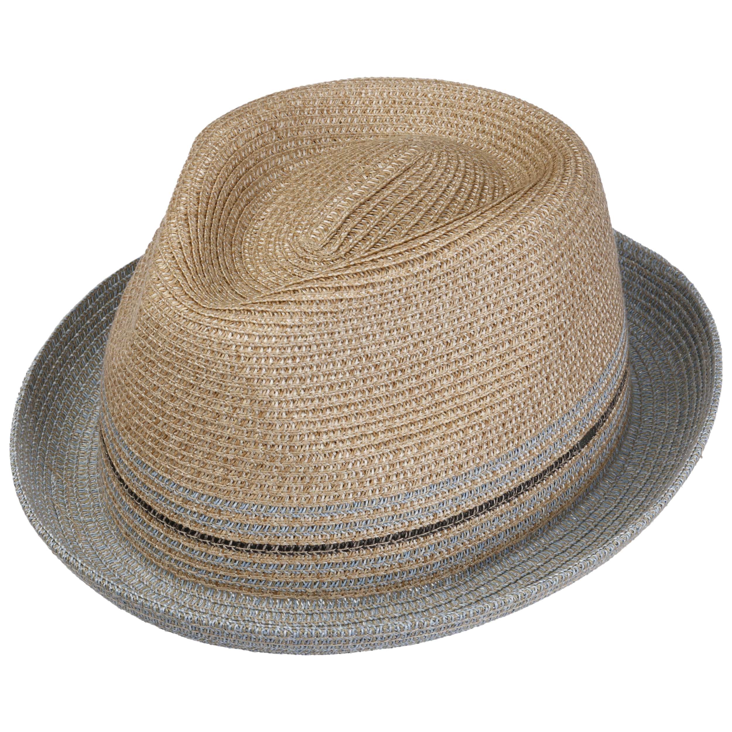 Natural Straw Two Tone Striped Baseball Cap