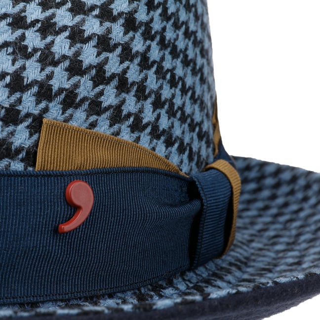 Houndstooth Fedora Wool Hat by Alfonso 