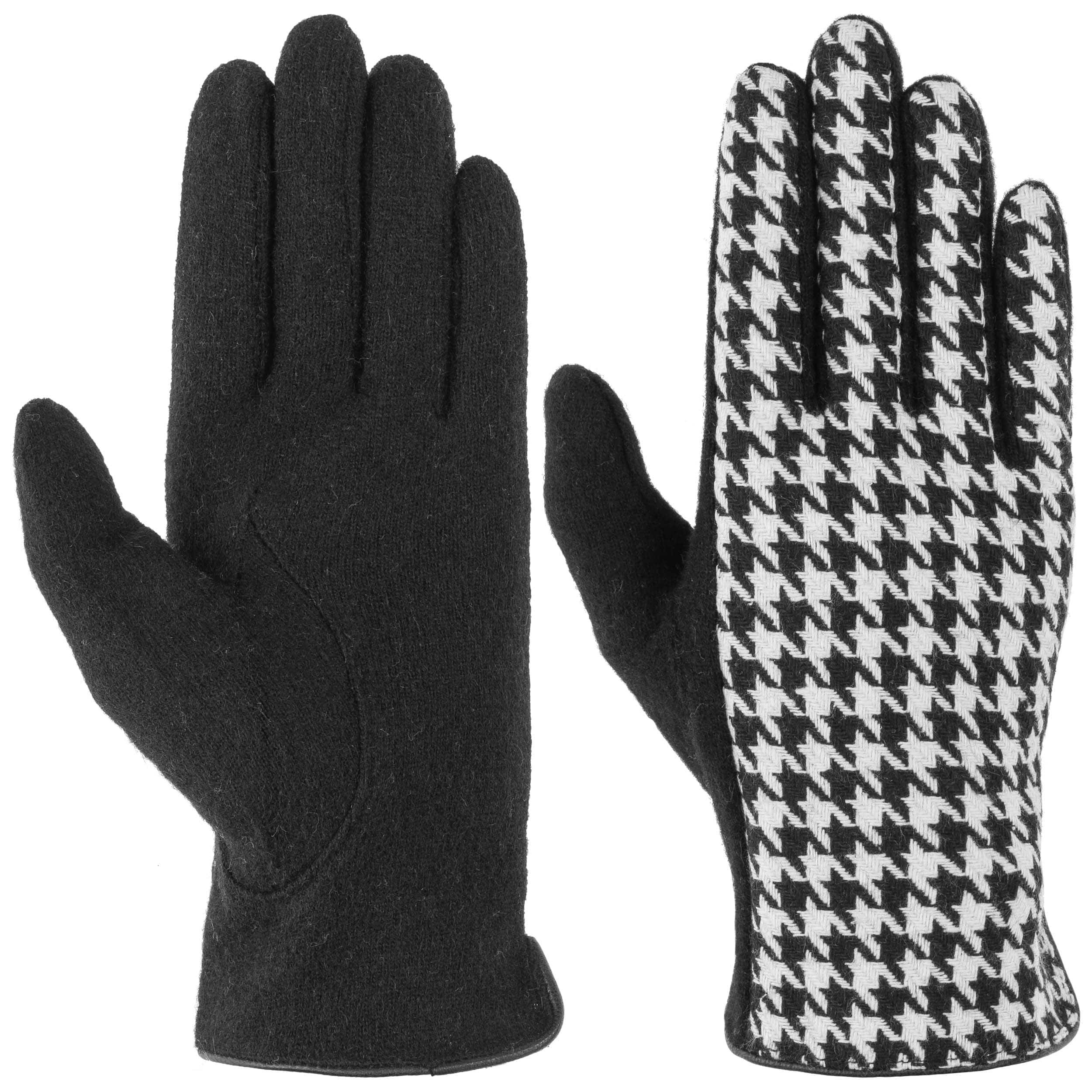 Houndstooth Pattern Mix Wool Gloves by Roeckl 42,95