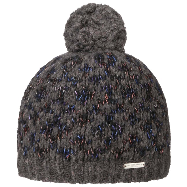 Jacquard Glitter Pompom Hat by 