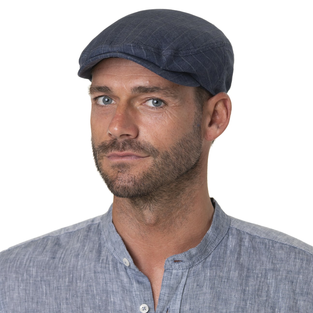 Kent Striped Linen Flat Cap by Stetson 89,00