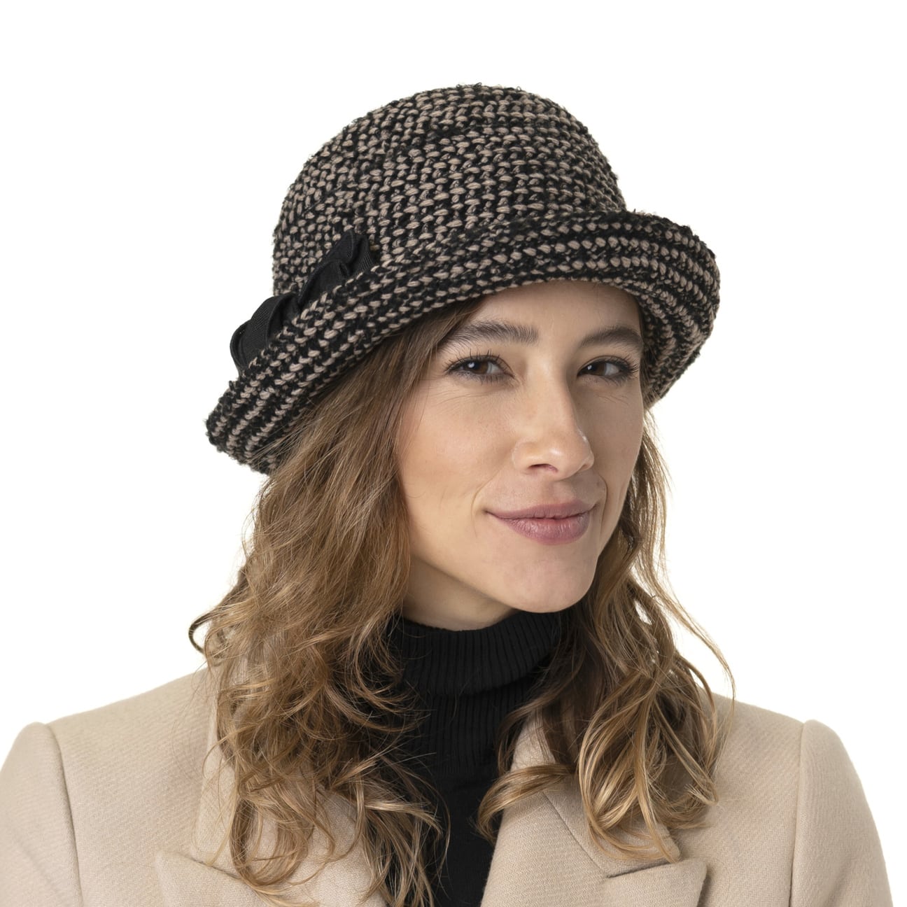 Knitted Look Cloth Hat by bedacht 93,95