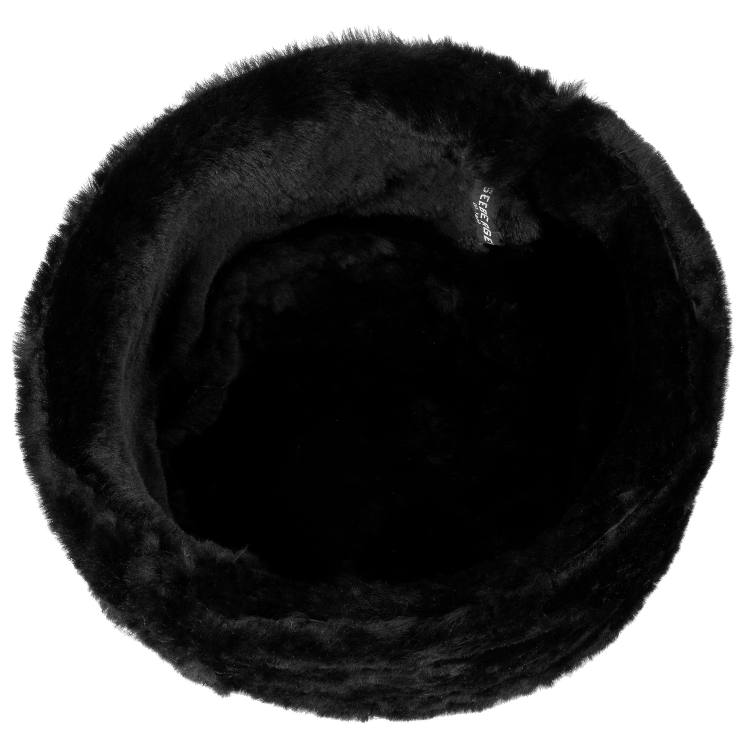 Seeberger Boiled Wool Slouchy Single Pleat Hat With Fur Pom Charcoal 11