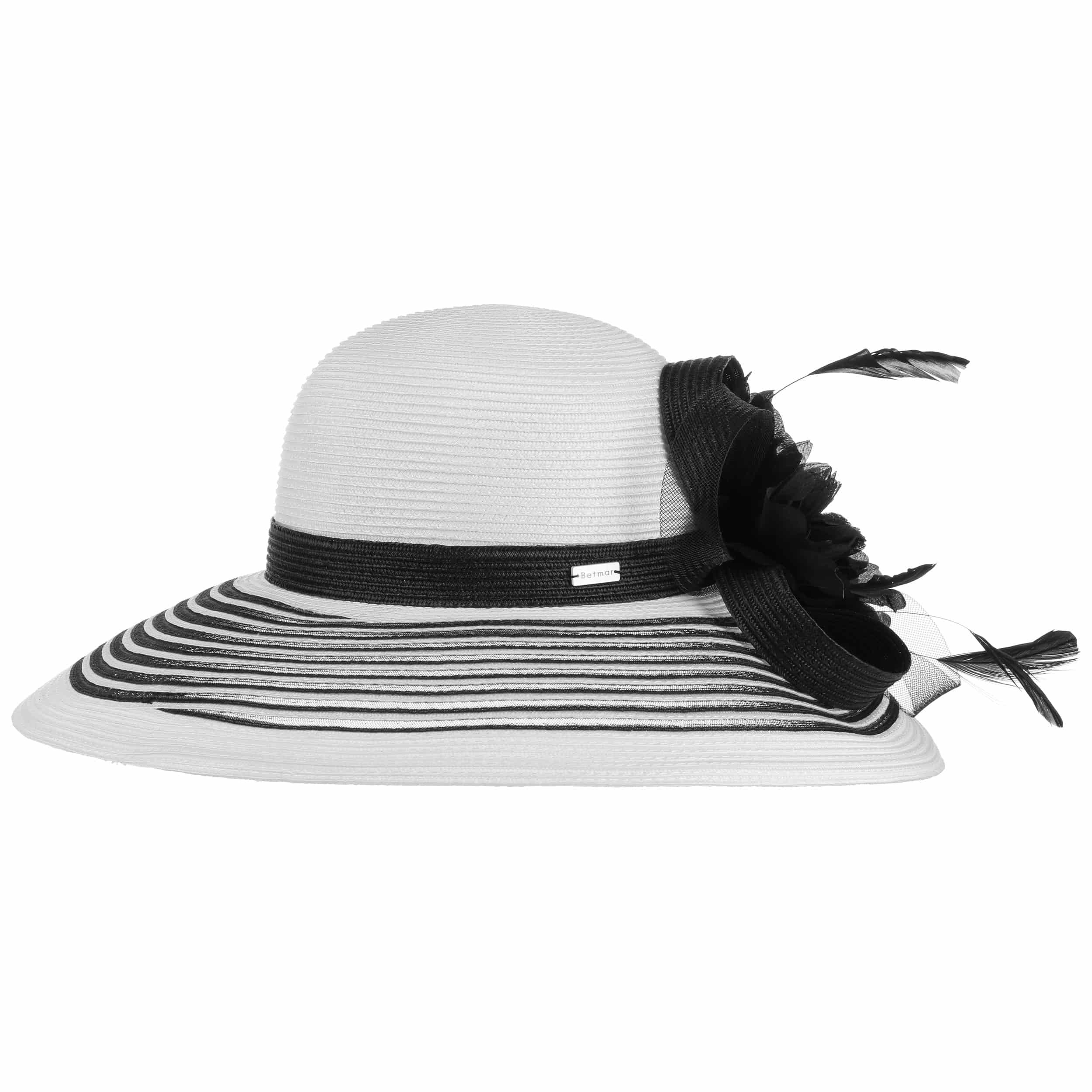Betmar Two-Tone Woven Sun Hat with Black Ribbon Twotone Sun Cap by Betmar --> Shop Hats, Beanies & Caps  main image 3
