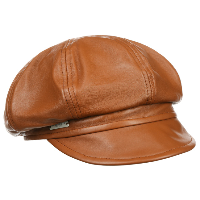 Seeberger Leather Newsboy Cap Baker boy hat Women´s
