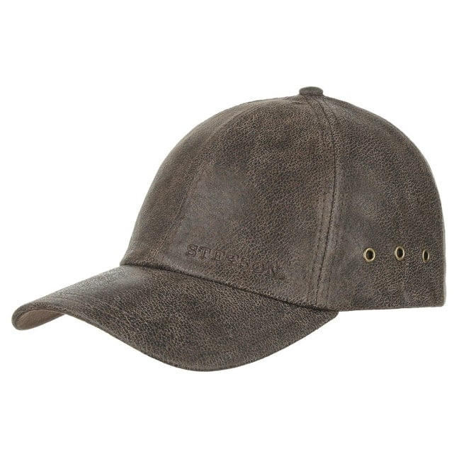 stetson leather baseball cap