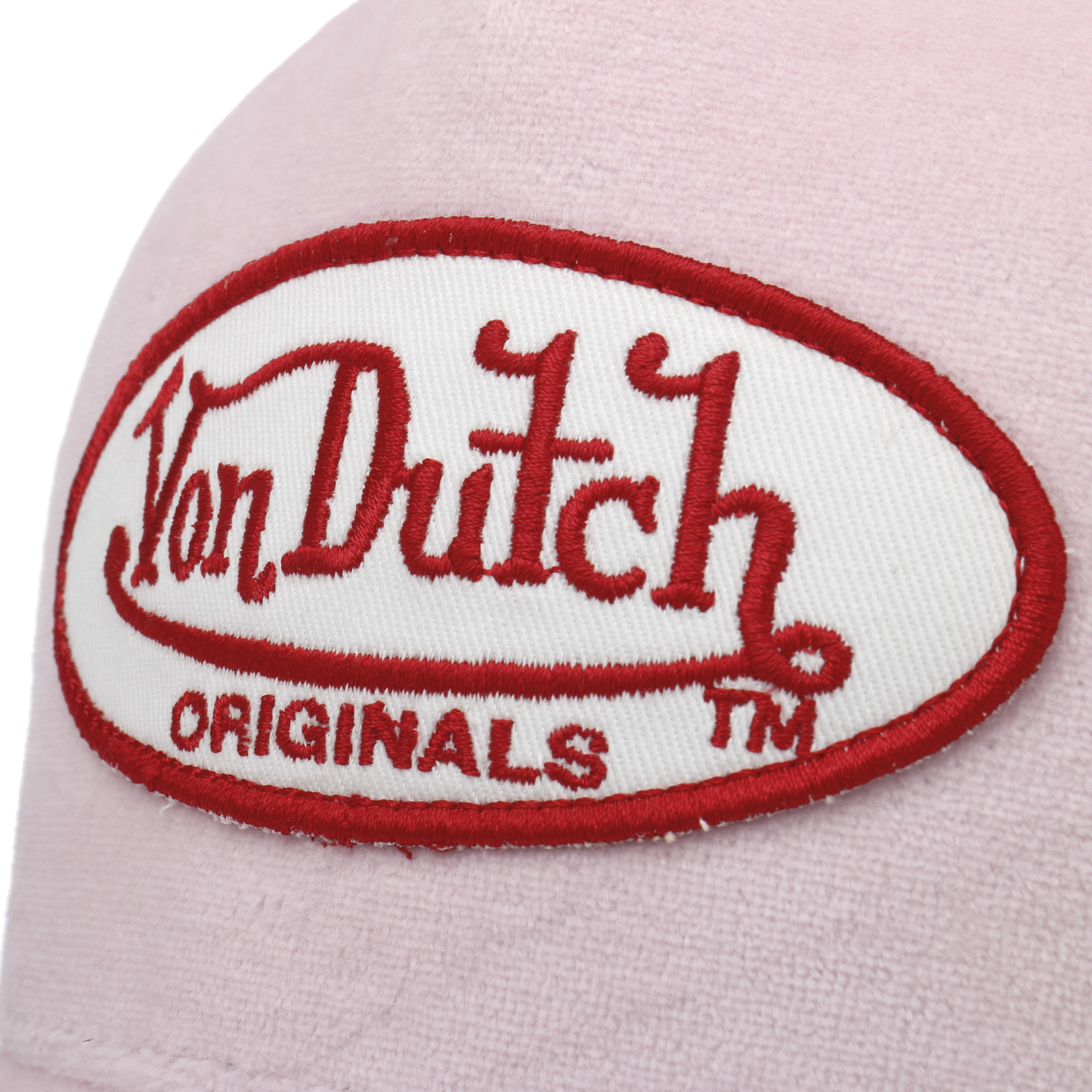 Von Dutch リバースロゴ ベルベット トラッカー キャップY2K Von Dutch リバースロゴ ベルベット トラッカー キャップY2K