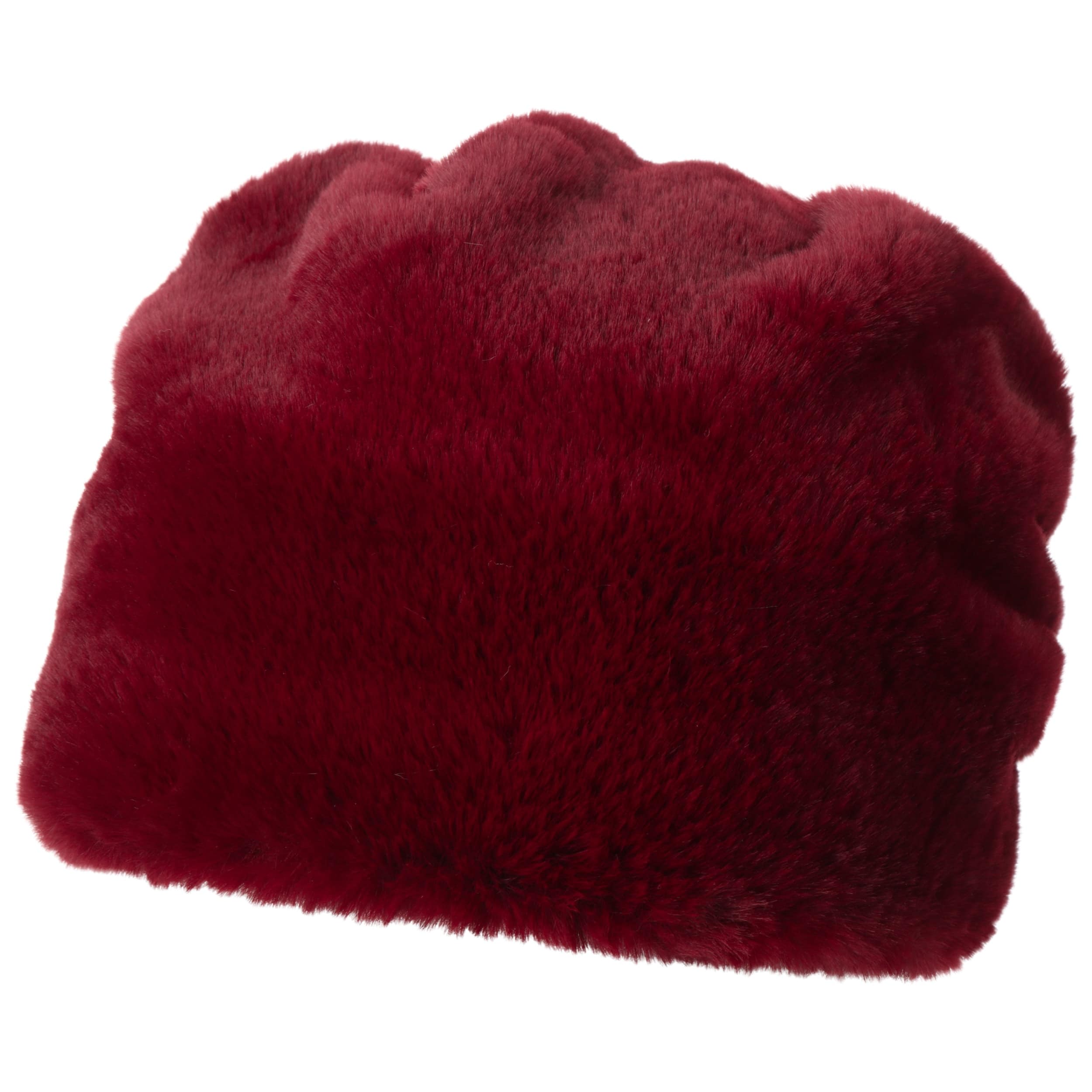 burgundy faux fur hat