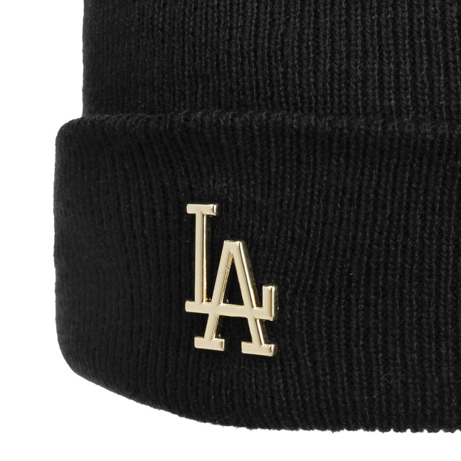 MLB Dodgers Metallic Badge Beanie Hat by New Era