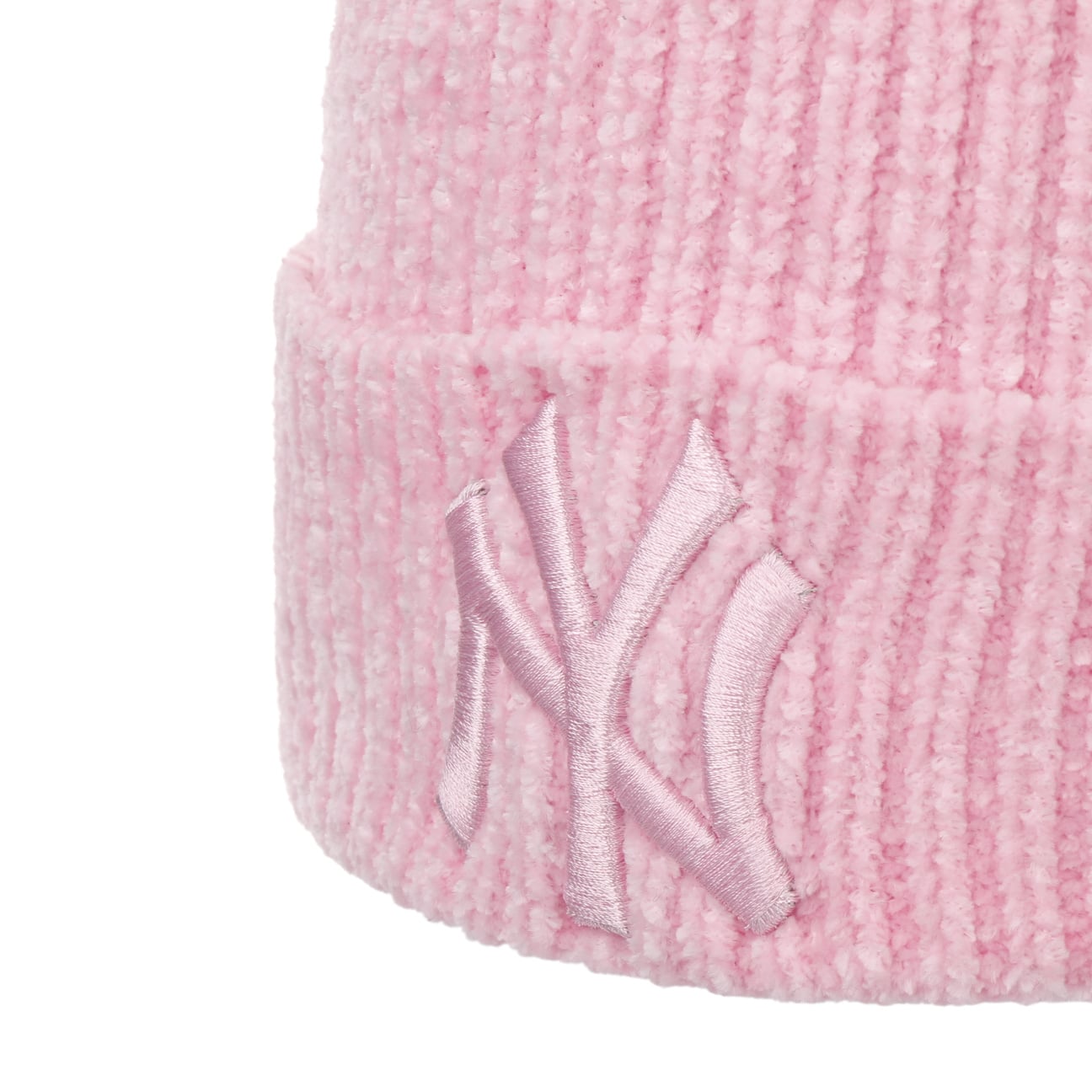 NEW ERA New York Yankees Chenille Womens Pink Bobble Beanie Hat -   - Online Hip Hop Fashion Store