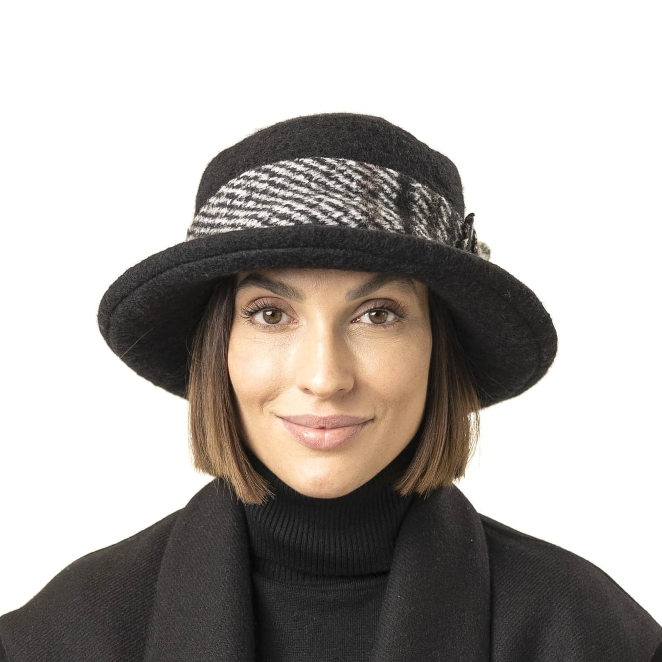 black floppy winter hat