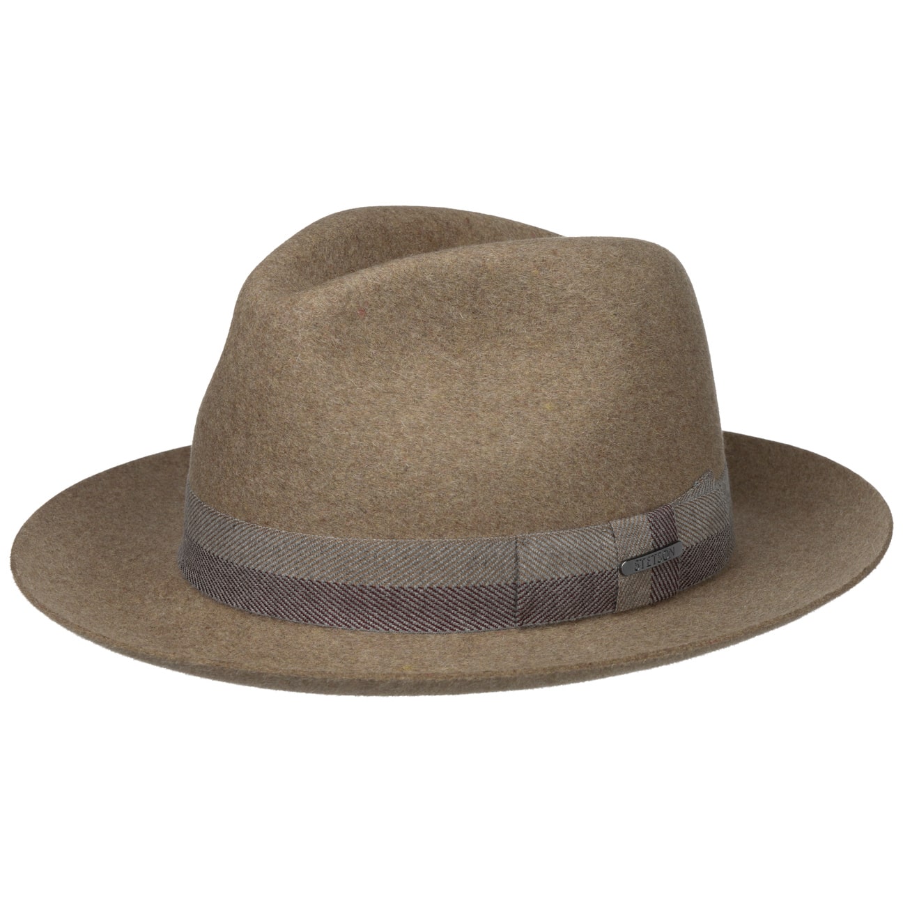 STETSON ステットソン Felt Fedora Brown 58cm Stetson Santa Fe, Color: Driftwood, Size: XS (SWSTFE