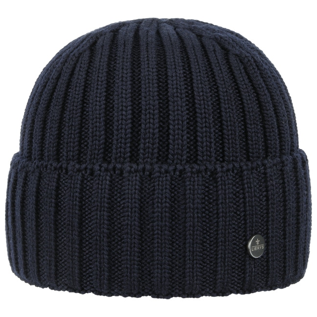 rib knit beanie hat black