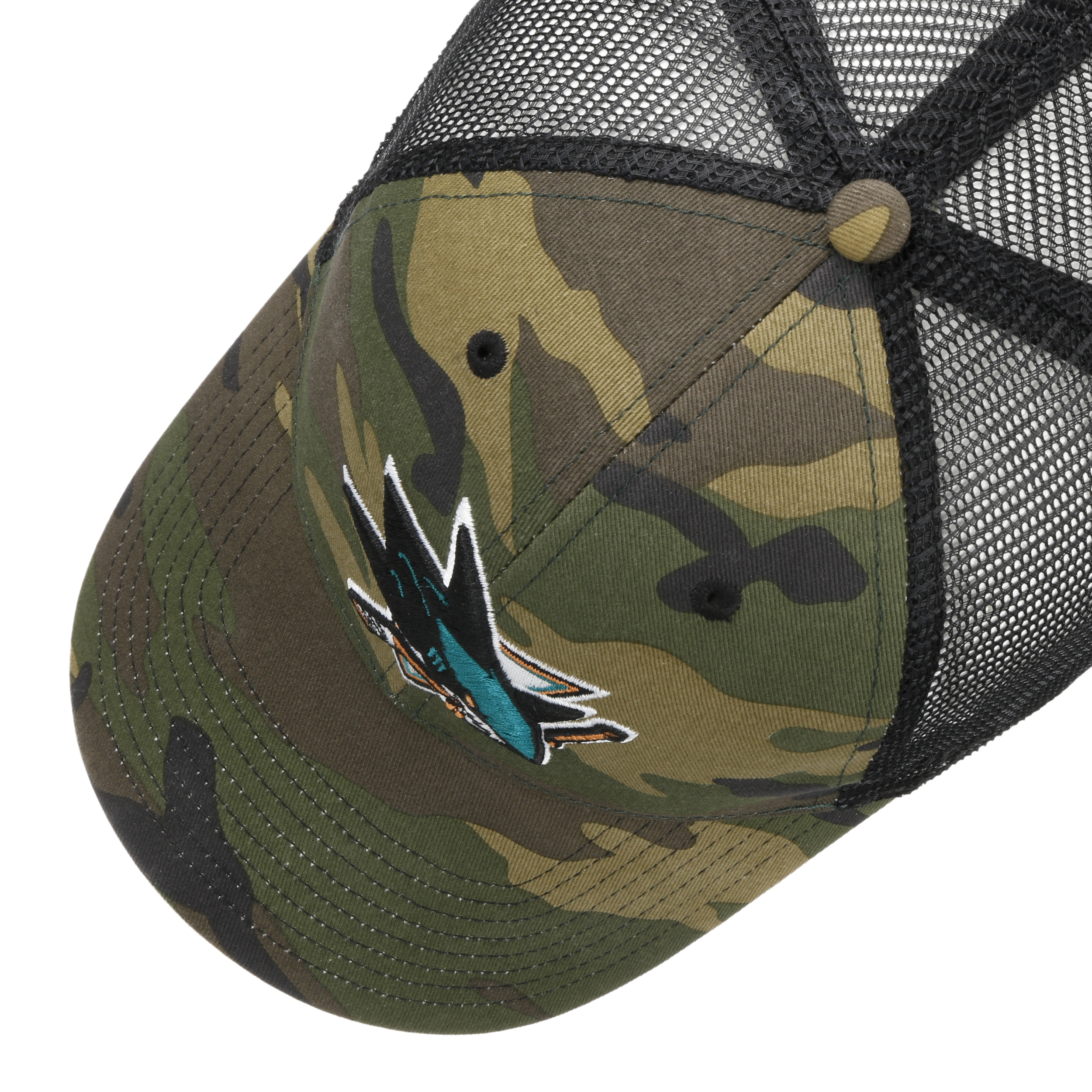 San Jose Sharks NHL trucker 47 Brand camouflage Cap