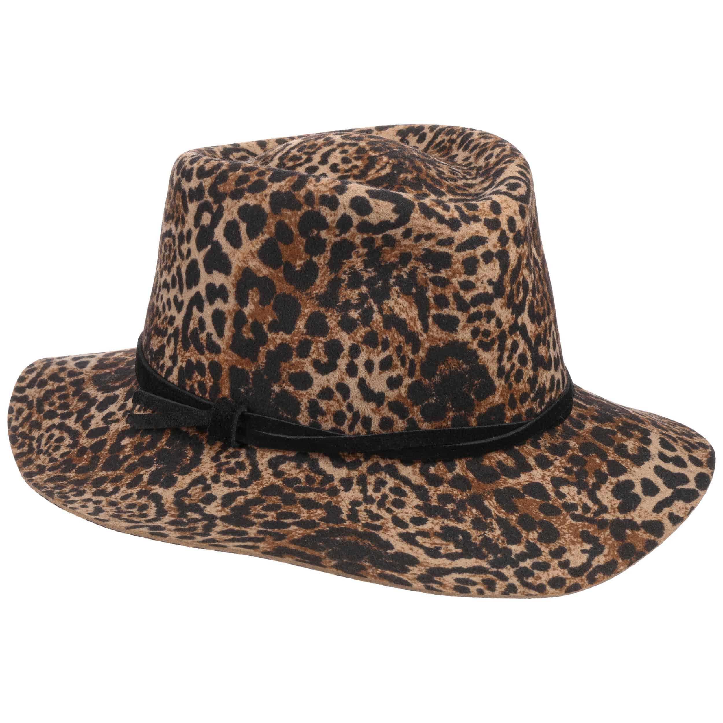 Nita Wool Hat with Leopard Print by 
