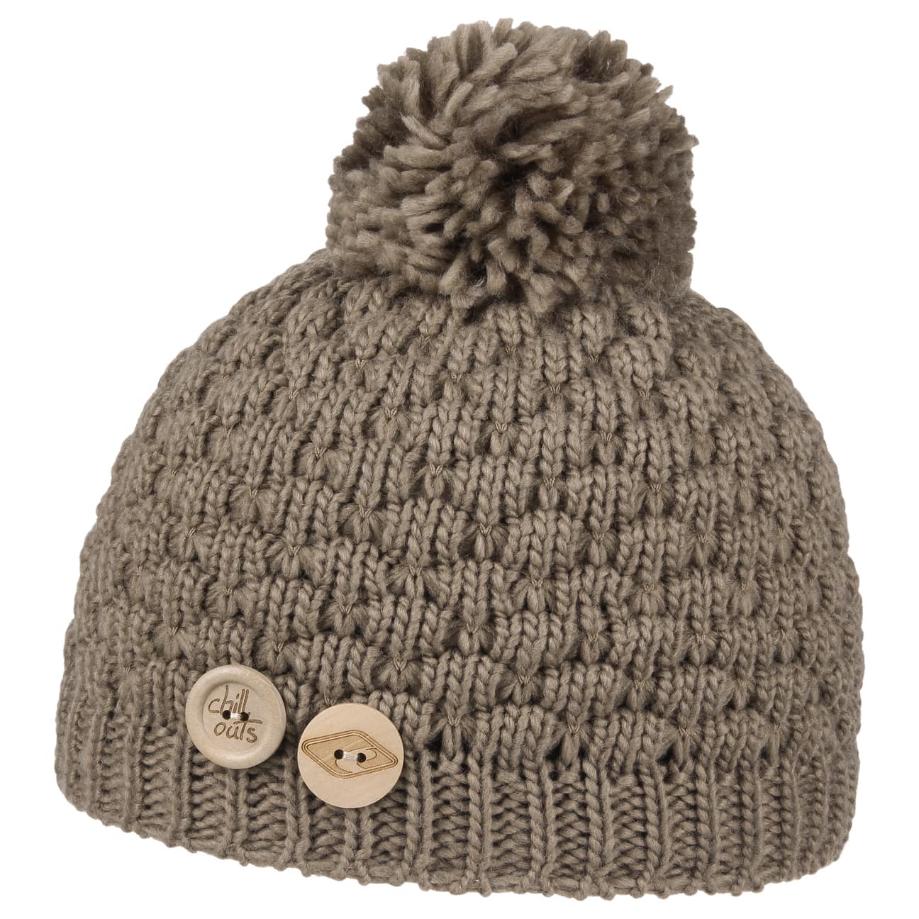 Beige bobble hat Clearance
