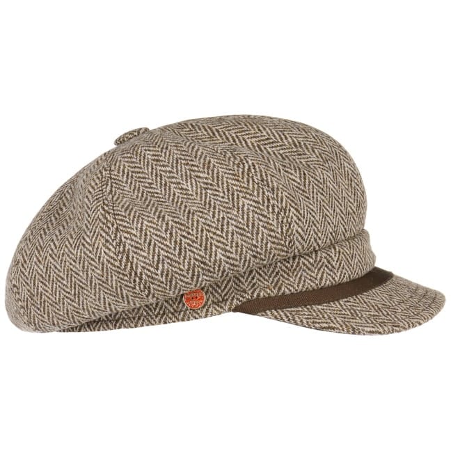 herringbone newsboy cap