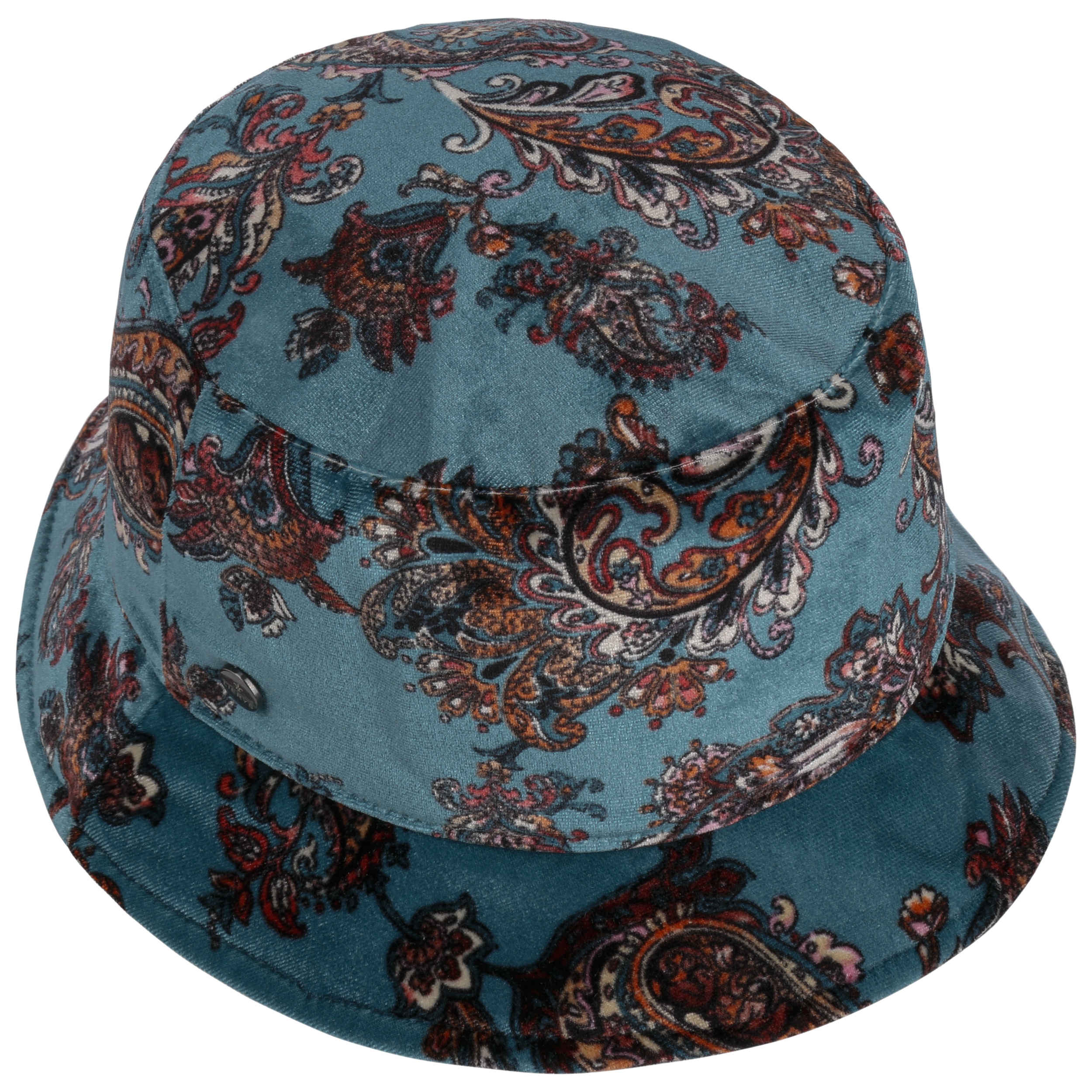 blue paisley bucket hat