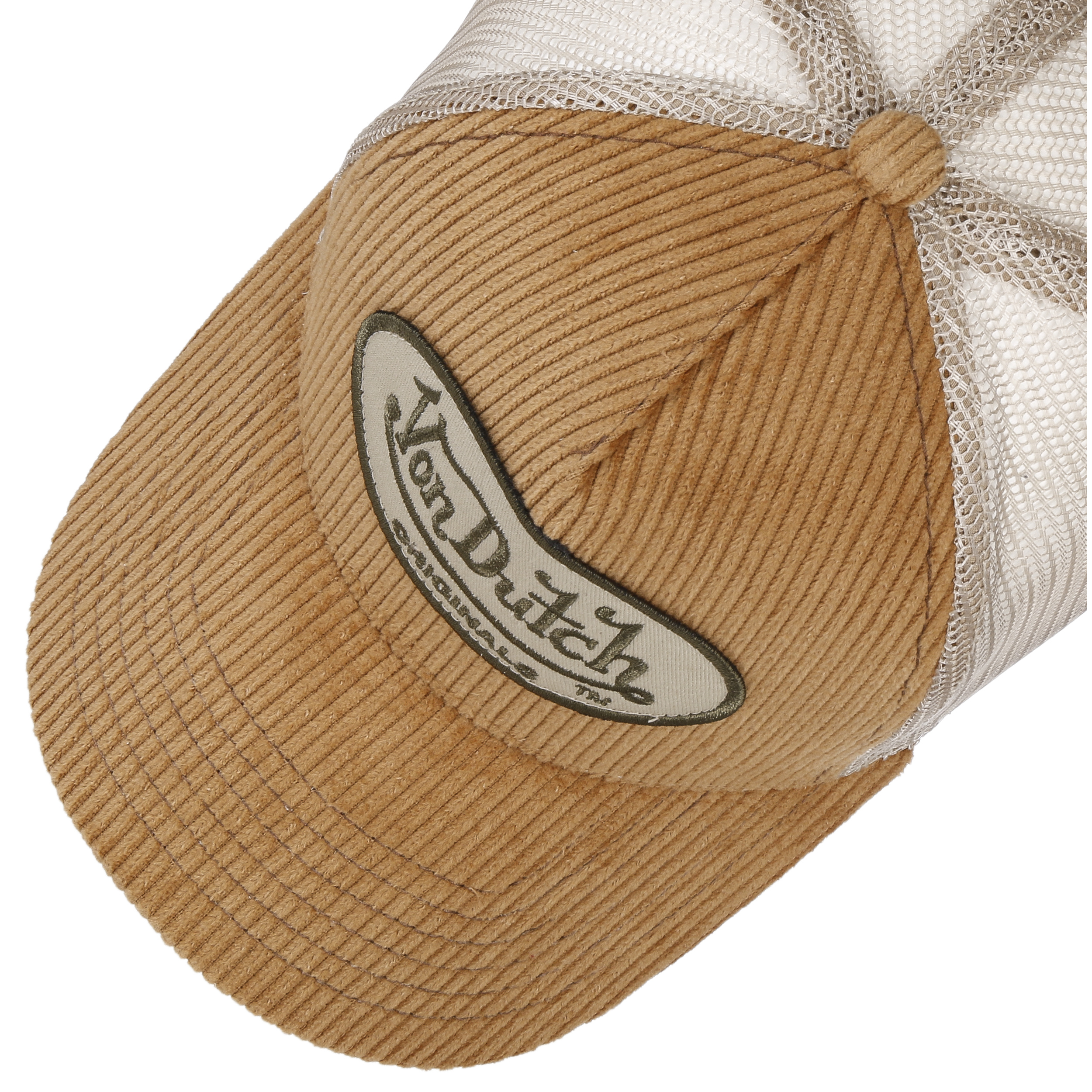 Patch Logo Corduroy Trucker Cap by Von Dutch --> Shop Hats