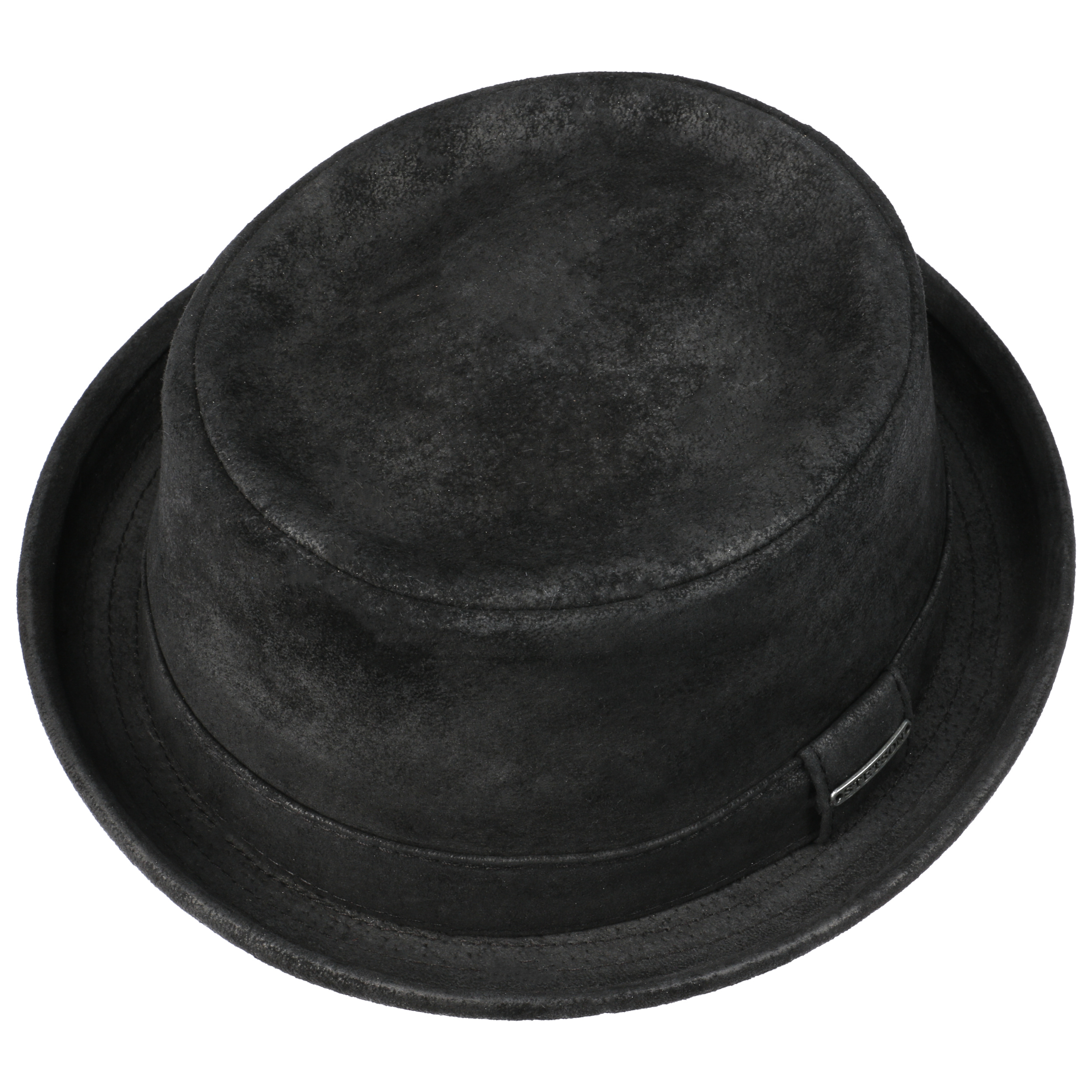 Porkpie Men´s with Lining Stetson Pennsylvania Pigskin Hat Men Leather Trim Summer-Winter 