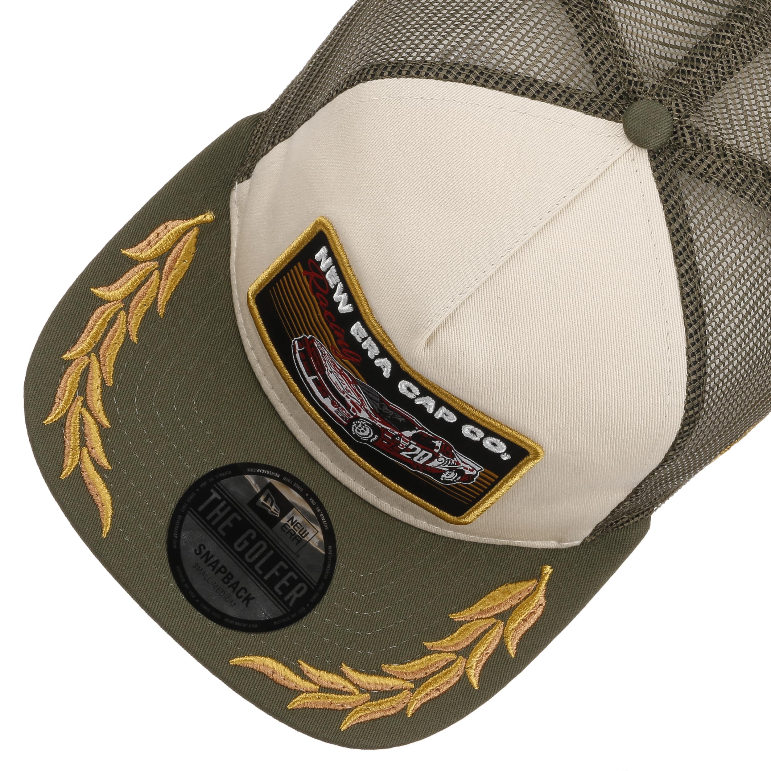 Racing Patch Flat Brim Trucker Cap by New Era --> Shop Hats, Beanies & Caps  online ▷ Hatshopping