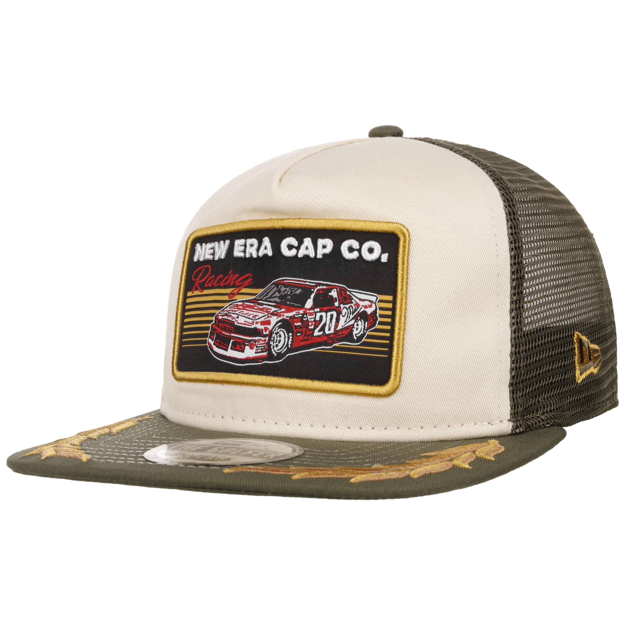 Racing Patch Flat Brim Trucker Cap by New Era --> Shop Hats, Beanies & Caps  online ▷ Hatshopping