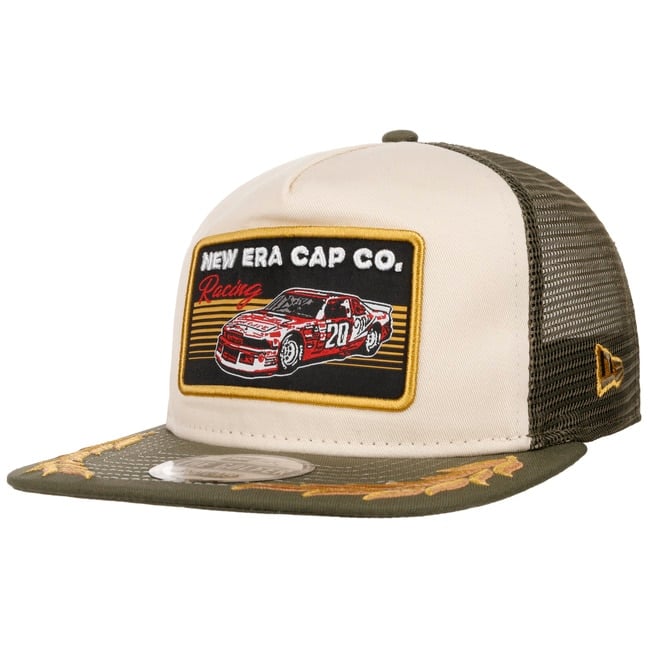 Racing Patch Flat Brim Trucker Cap by New Era --> Shop Hats, Beanies & Caps  online ▷ Hatshopping