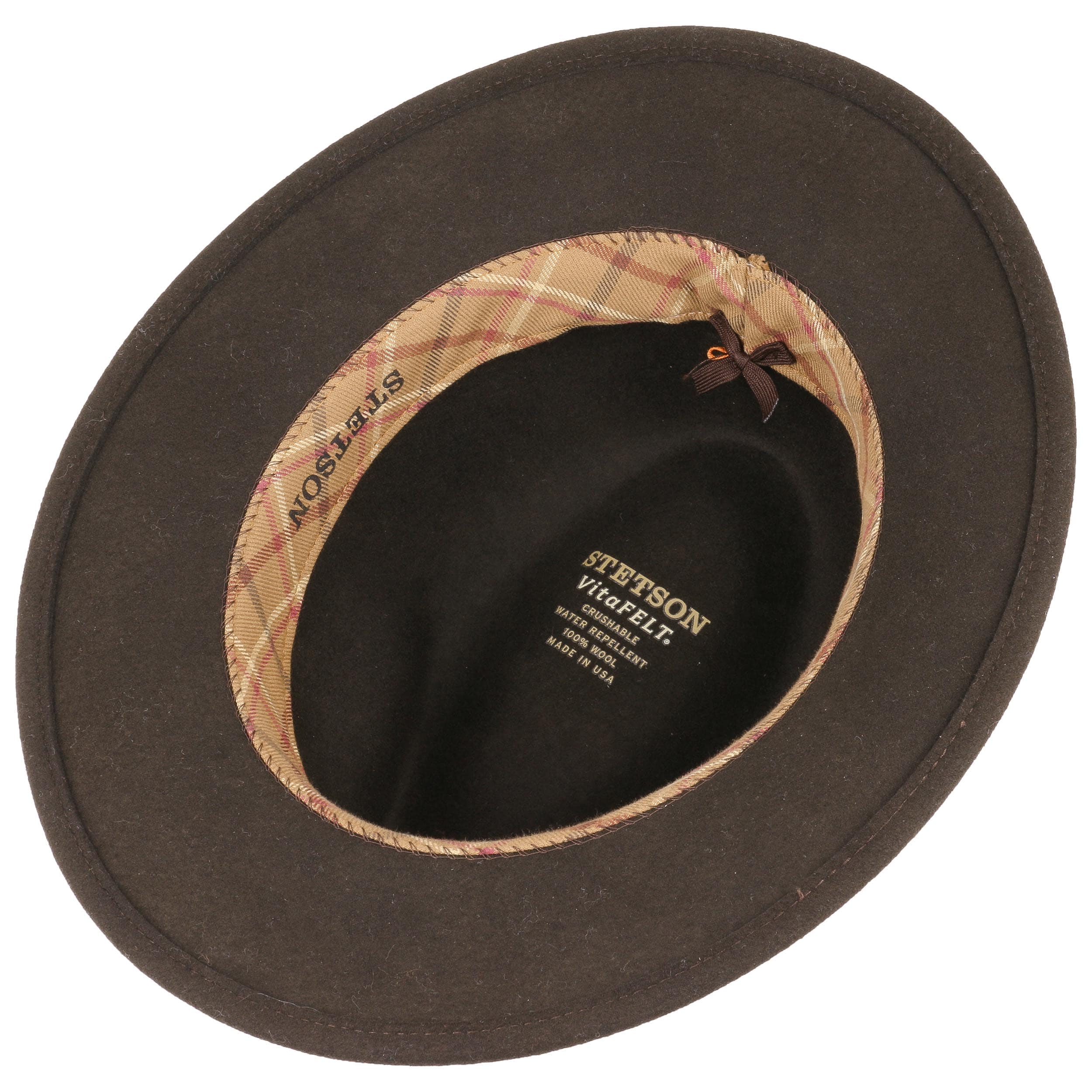Stetson Vitafelt Hat Hats Wool Hat Traveller Rocklin Brown 100% Wool New Trend 