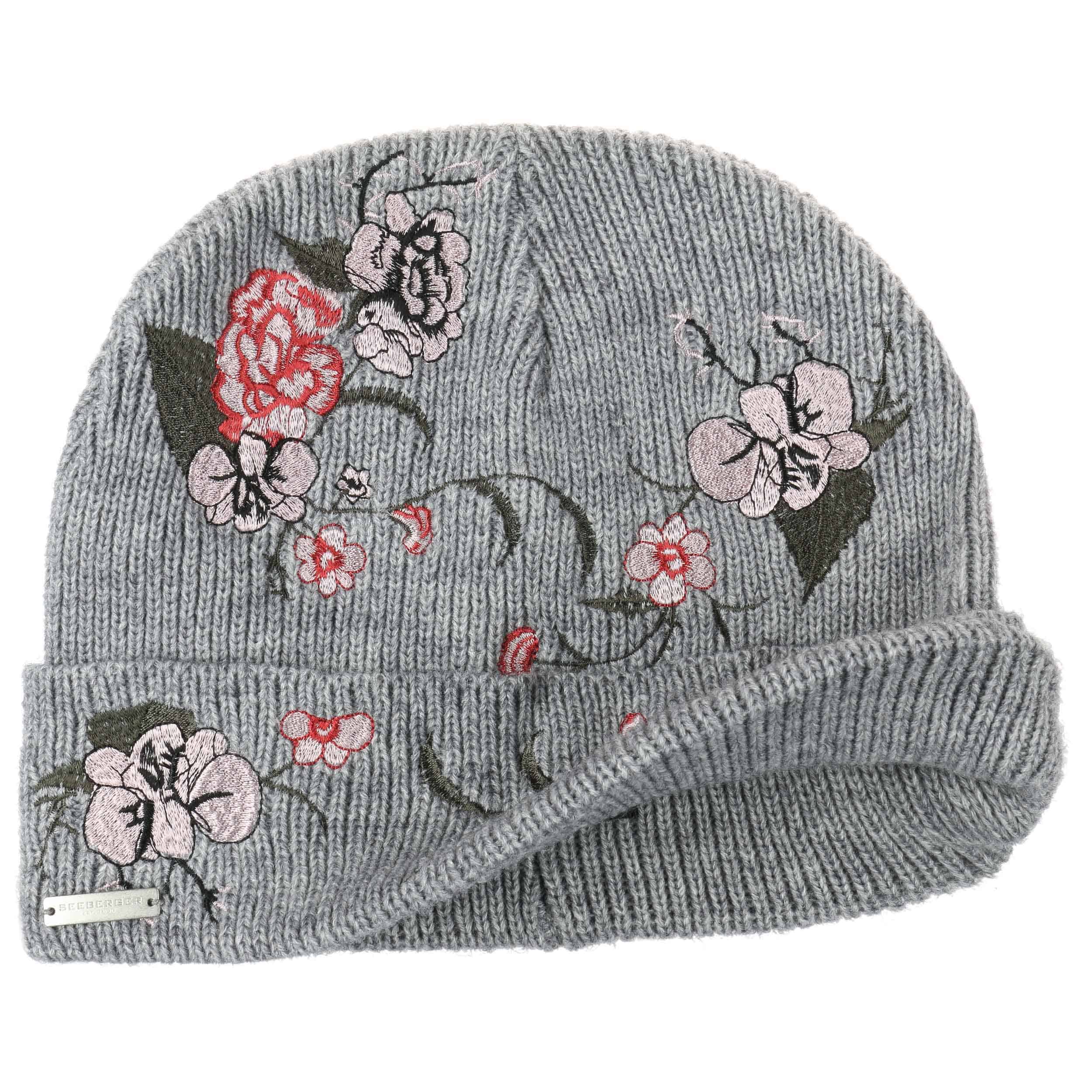 Rose Patch Knit Beanie by Seeberger 32,95