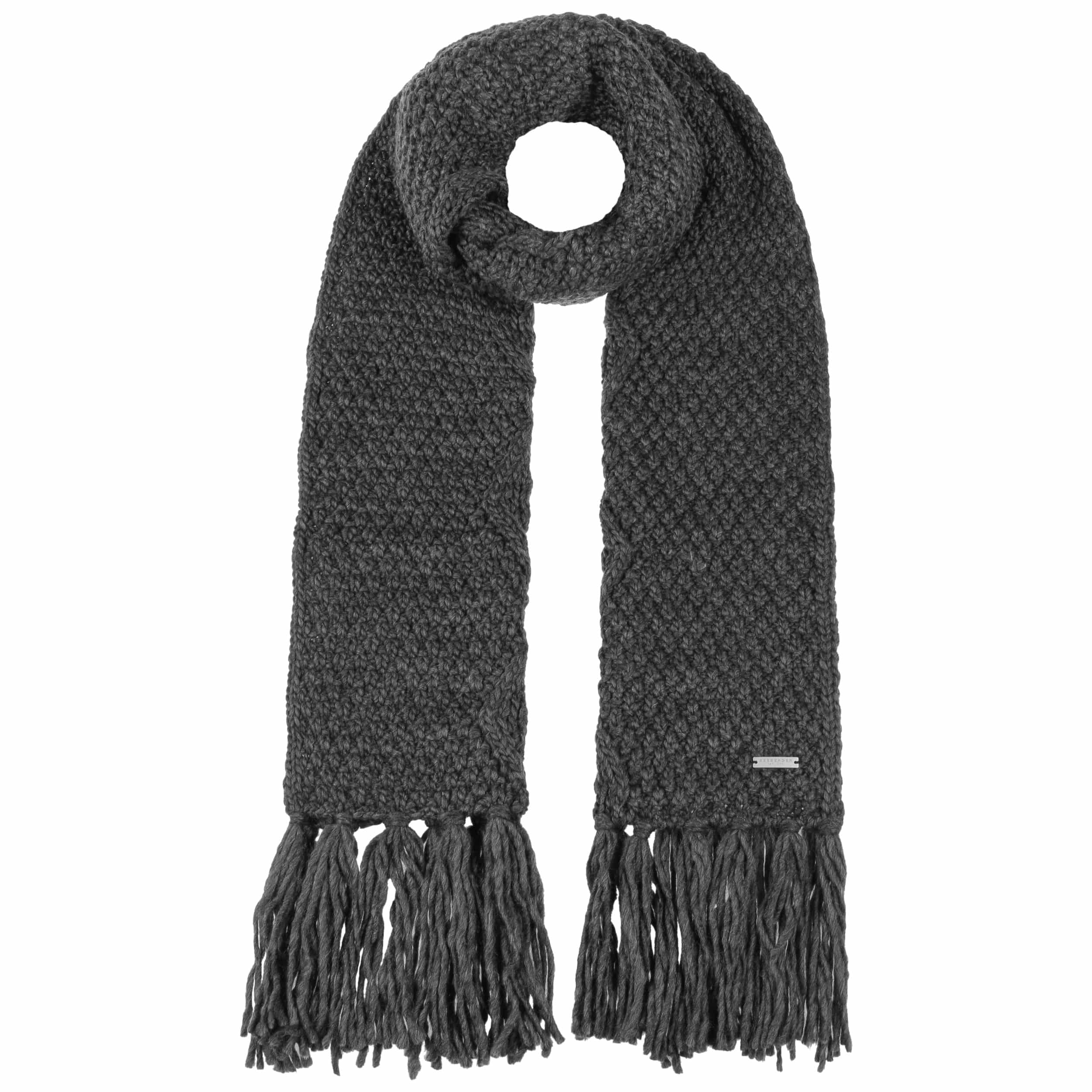 8 By YOOX RIBBED CHUNKY KNIT FRINGED SCARF | Black Men's