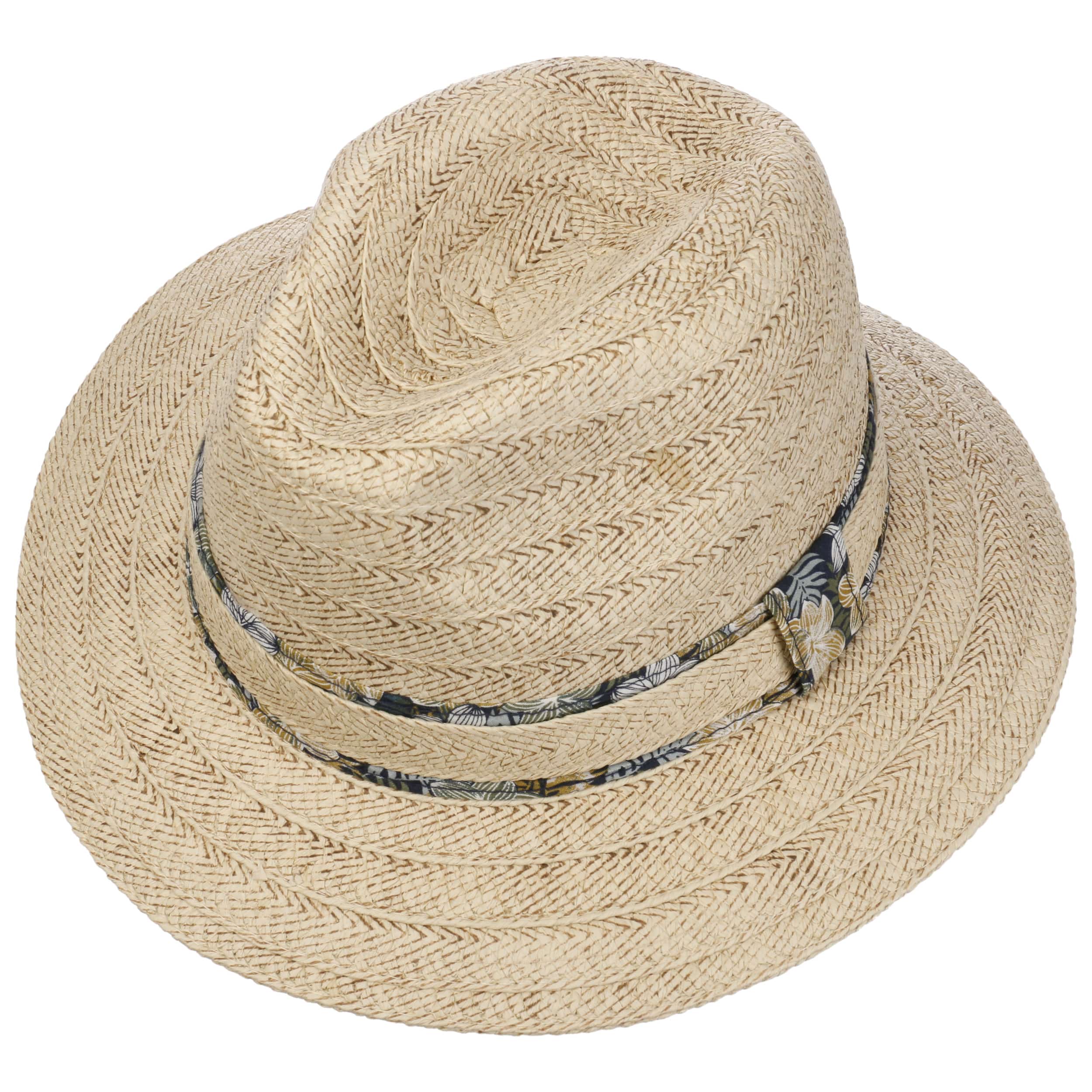Lipodo Janston Twotone Straw Hat Men - Made In Italy Summer Traveller Sun Spring Summer L 58 59 Cm Brown Black