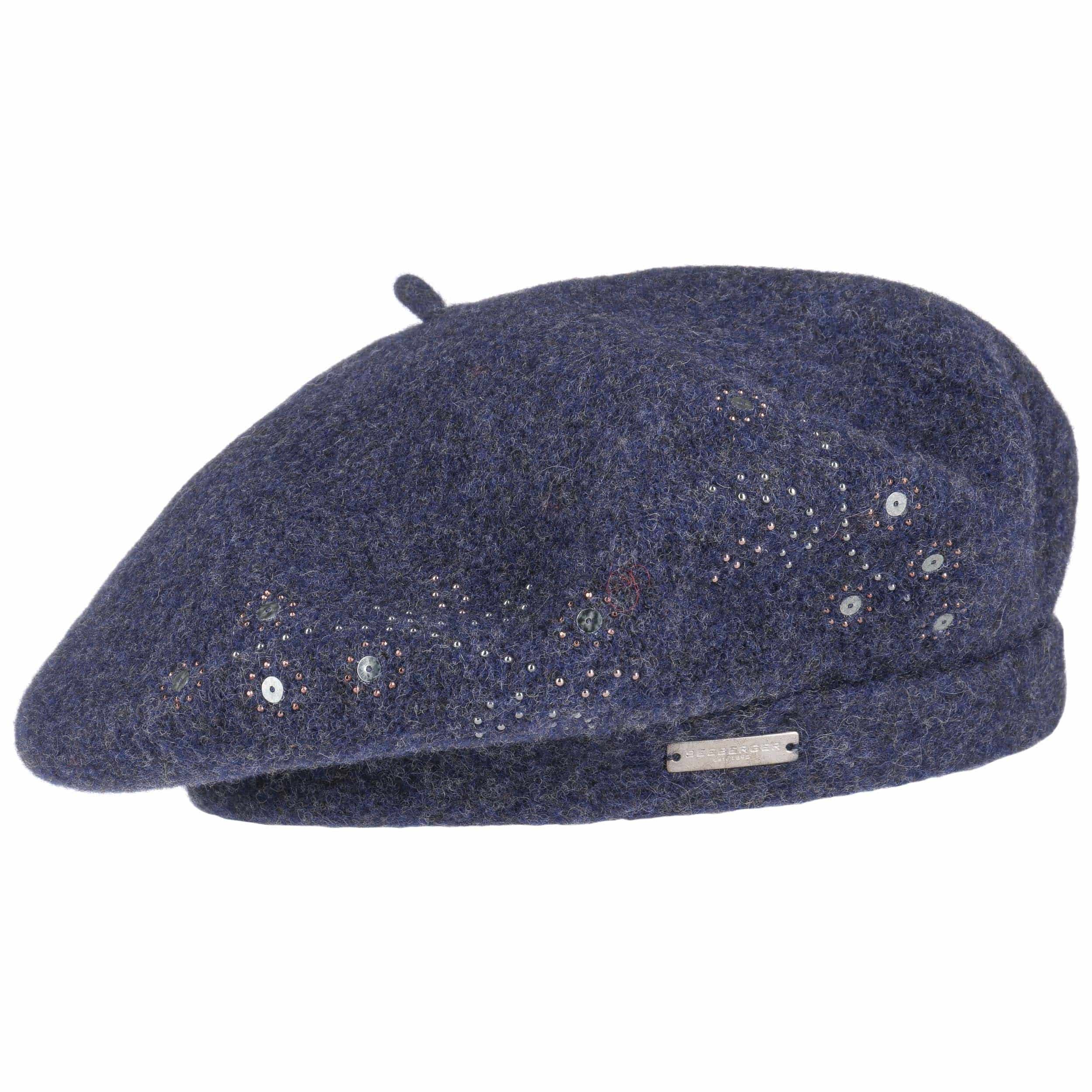 Sequin Milled Wool Beret by Seeberger 