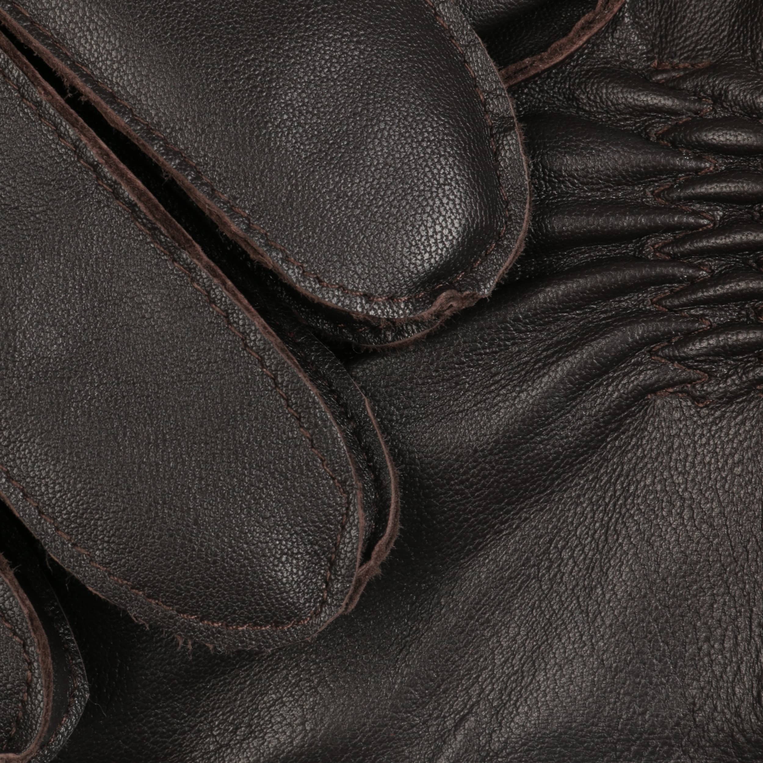 Stetson Pigskin Leren Handschoenen Heren - vingerhandschoenen met voering voor Herfst/Winter - 8 HS donkerbruin