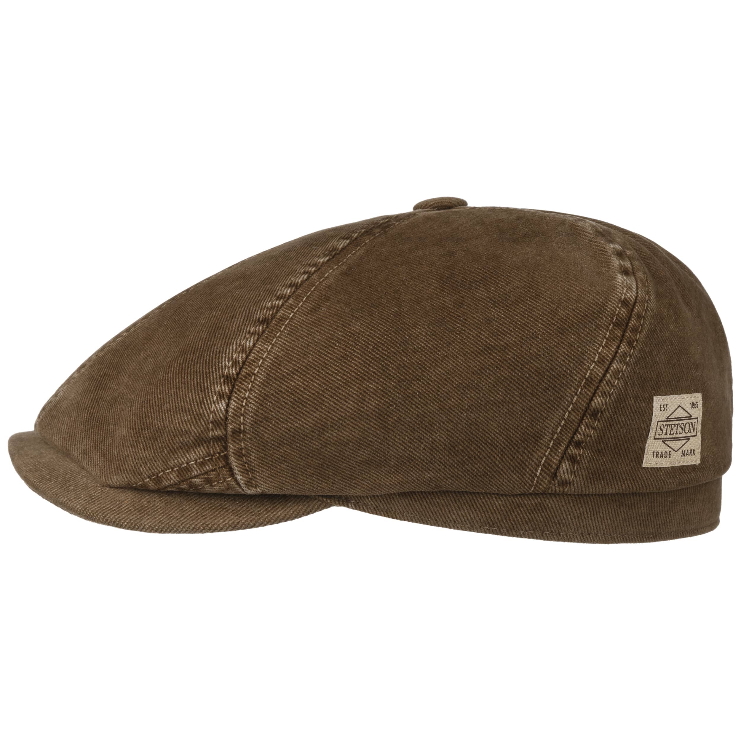 thumbnail interactive-video image 1 of Stetson 6-Panel Canvas Flat Cap For Men - Navy Cotton Classic Style 1 of 9