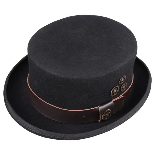 Conner Handmade Black Lace Steampunk Top Hat The Tim Burton Steampunk Burlesque Top Hat - (mens Version  main image 3