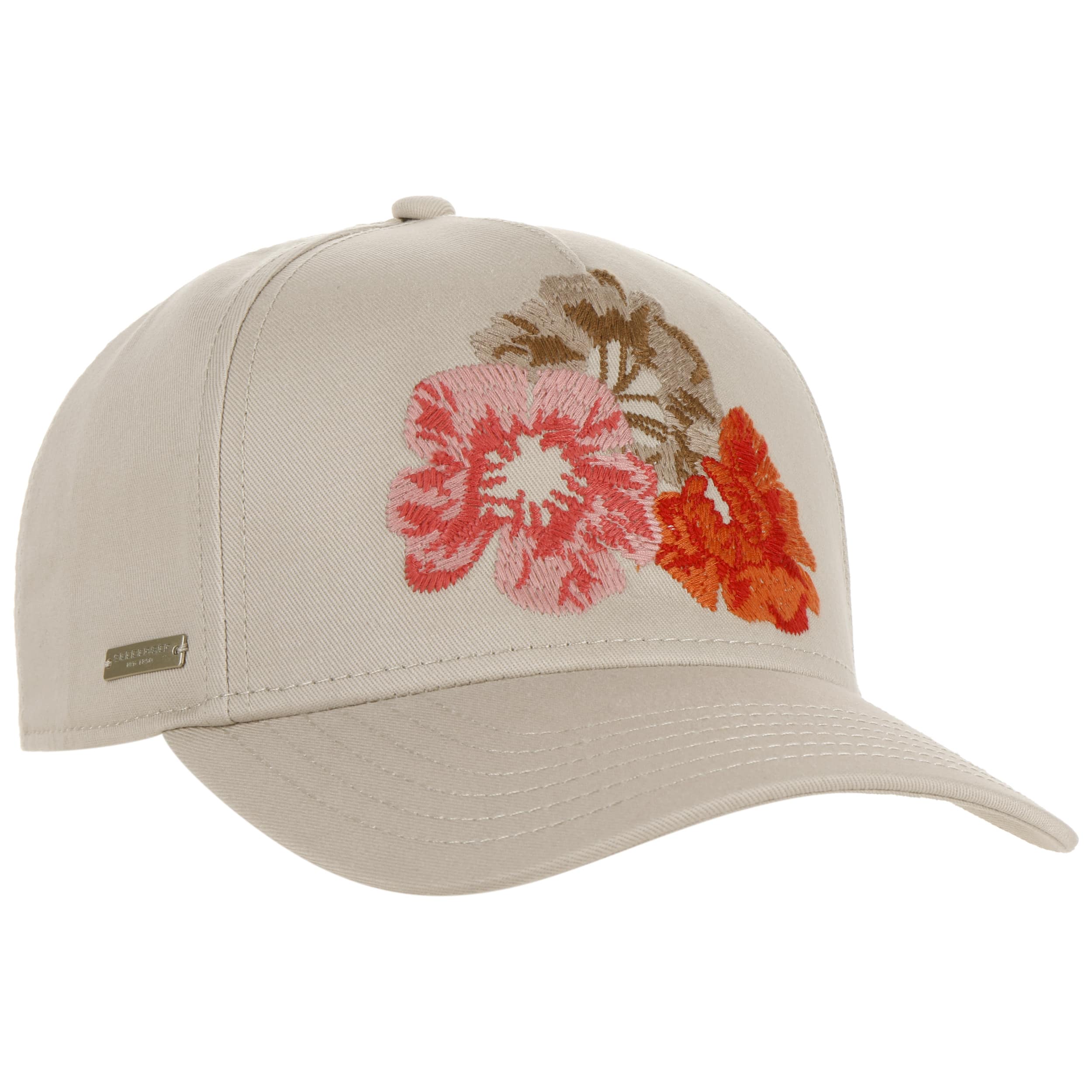 Stitched Flowers Cap by Seeberger