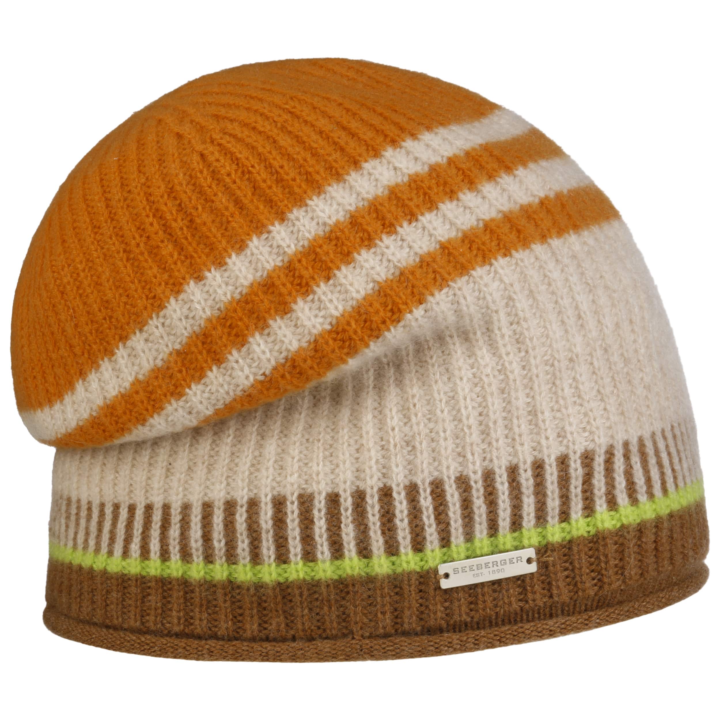 SEE SEE WOOL HAT アイボリー White brushed mohair beanie with stripes | Marni