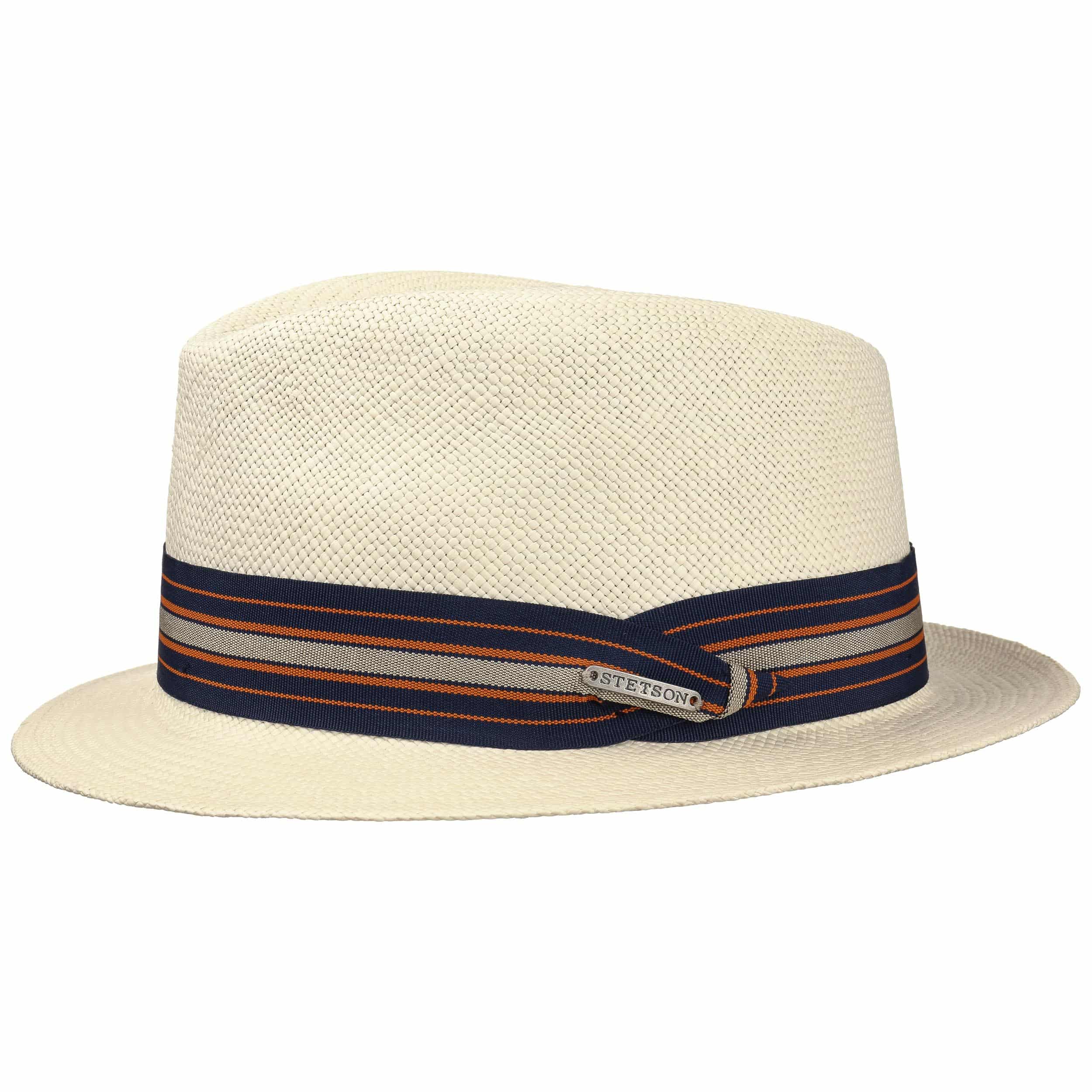 Striped Ribbon Panama Hat by Stetson - 99,00