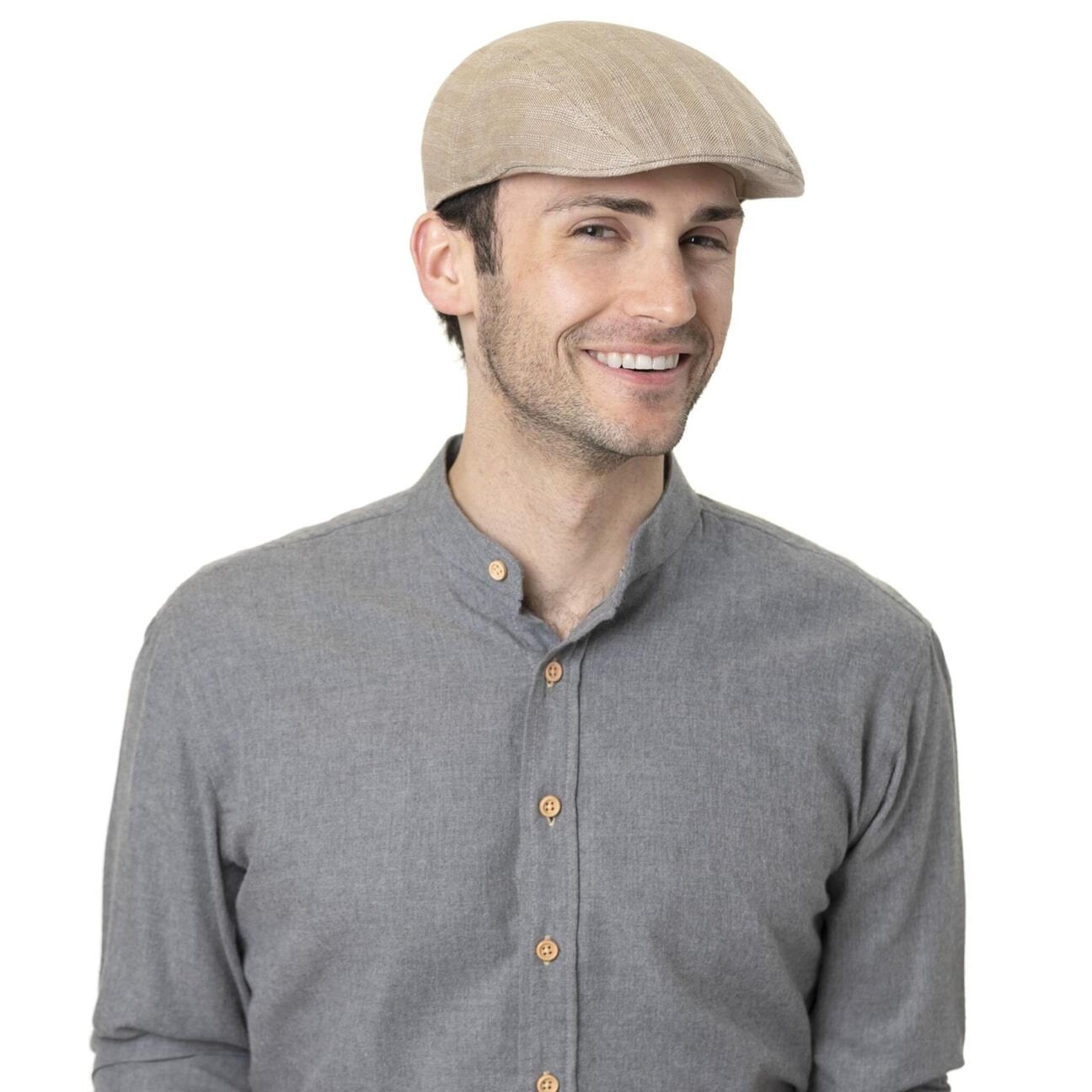 Structured Linen Flat Cap by Stetson - 89,00