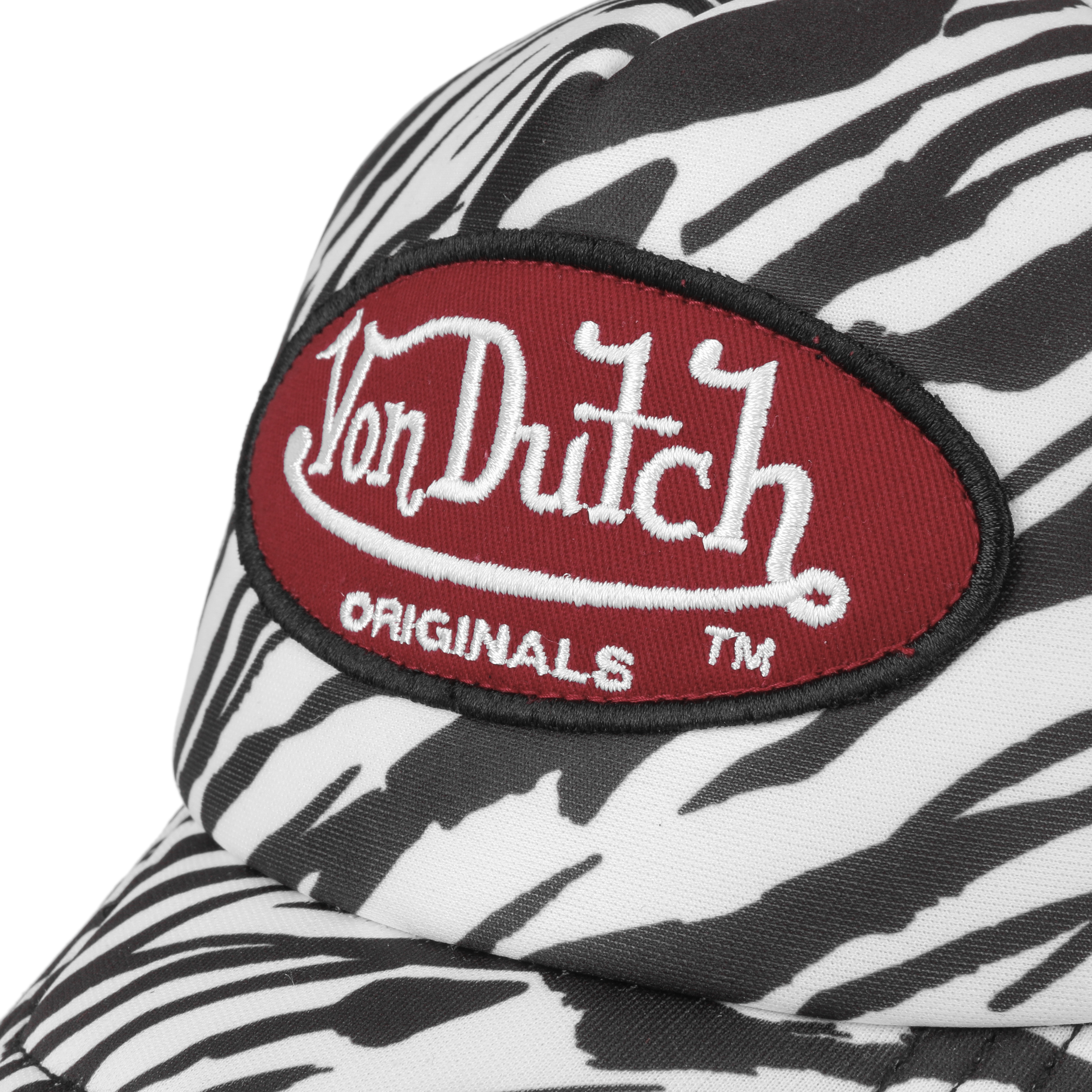 Tampa Oval Patch Zebra Trucker Cap by Von Dutch