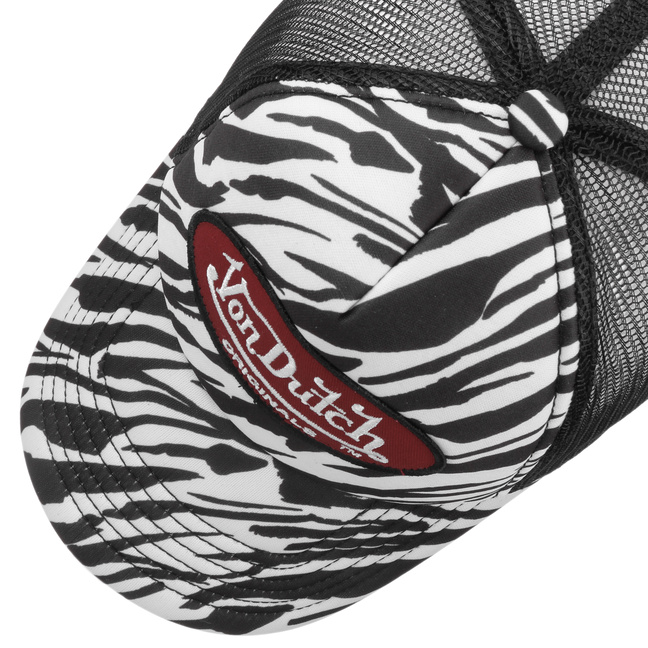 Tampa Oval Patch Zebra Trucker Cap by Von Dutch