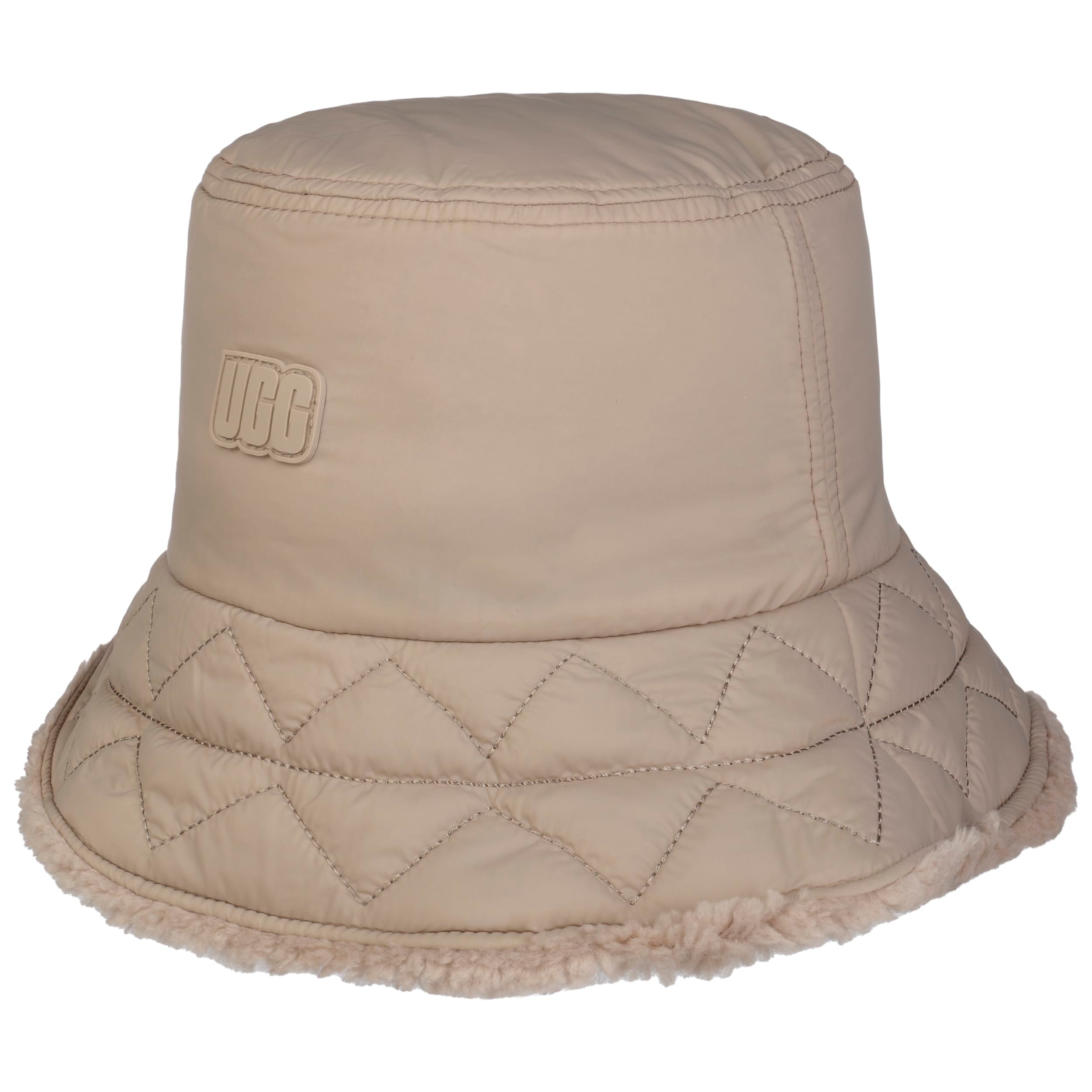 Winter Quilted Bucket Hat Women Down Padding Foldable Earflap Thick Plush UGG® UGGfluff Scalloped Hat for Women | UGG® main image 2