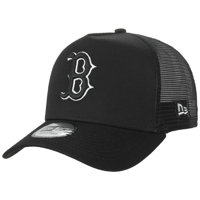 black red sox trucker hat