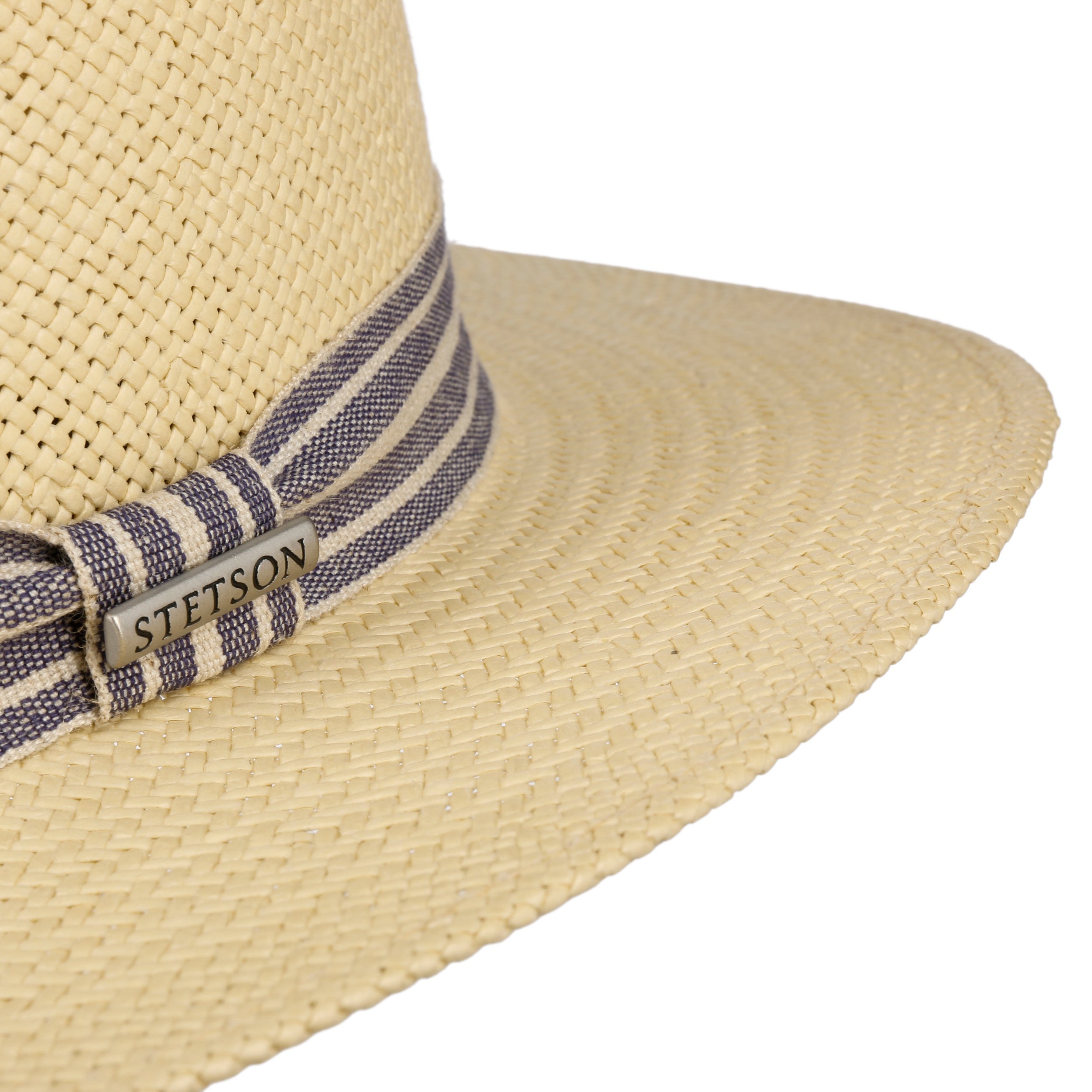 STETSON Barnell Traveller strohoed raffia vlechtwerk leren band Heren Lente Zomer
