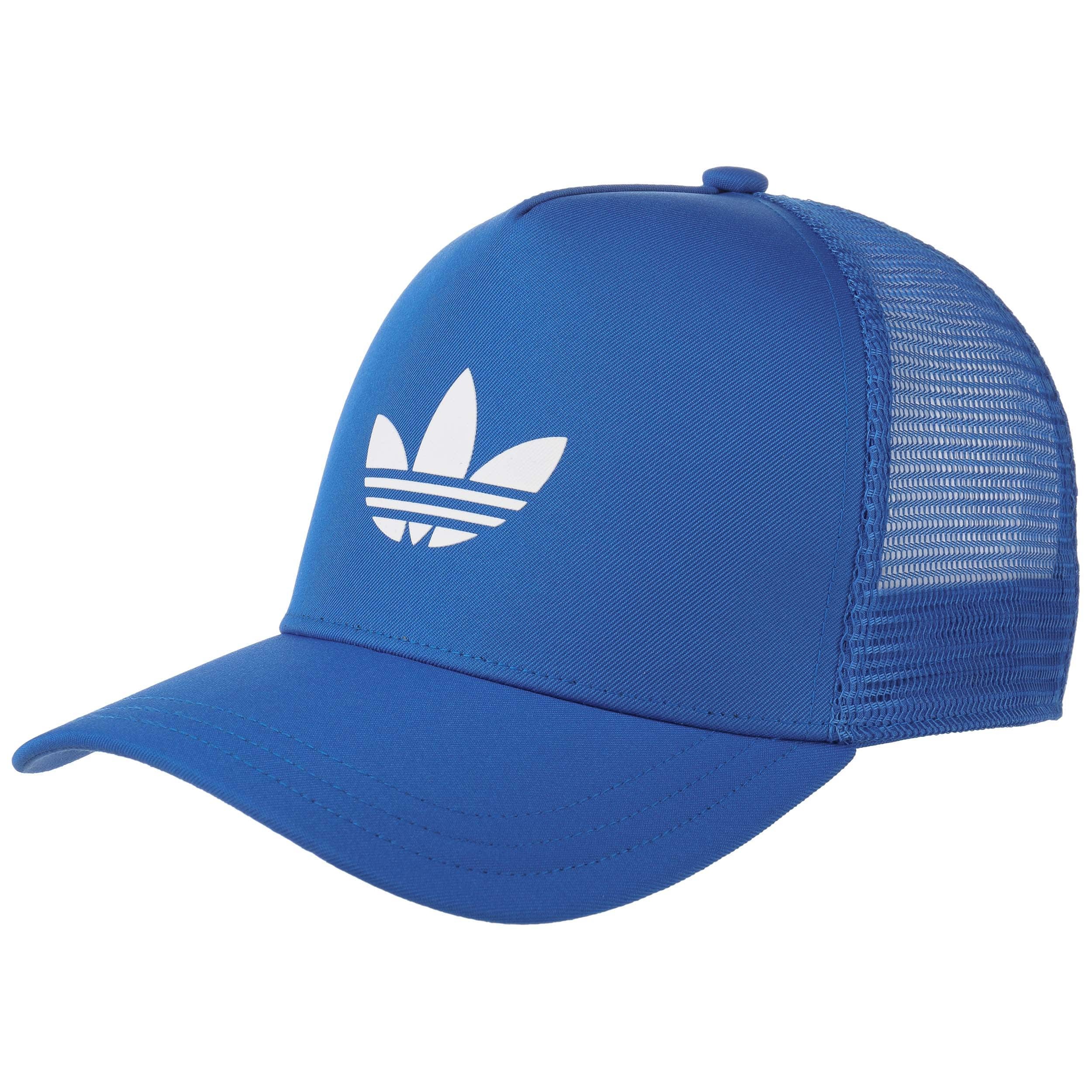 adidas trefoil trucker cap blue