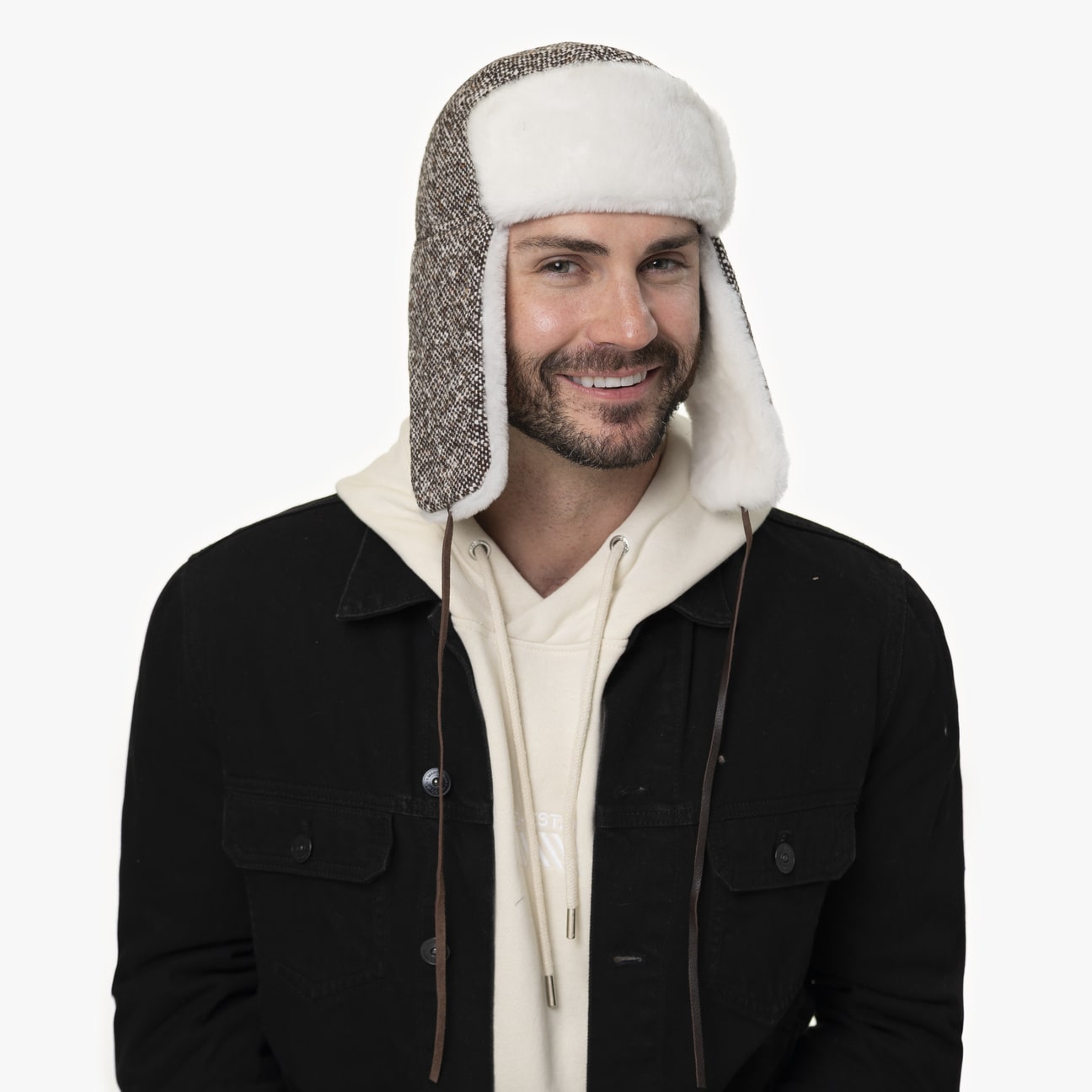 Tweed Lambswool Trapper Hat by Lierys --> Shop Hats, Beanies