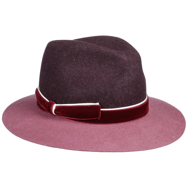 Twotone Fedora Hat with Velvet Band by 