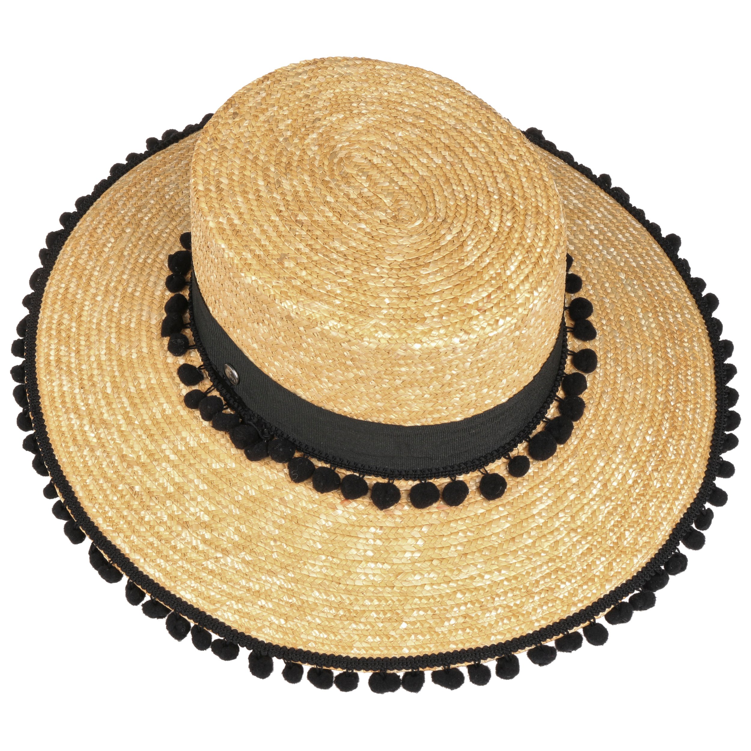 Valencia Wheat Straw Hat with Pompoms by Lierys --> Shop  display picture 3